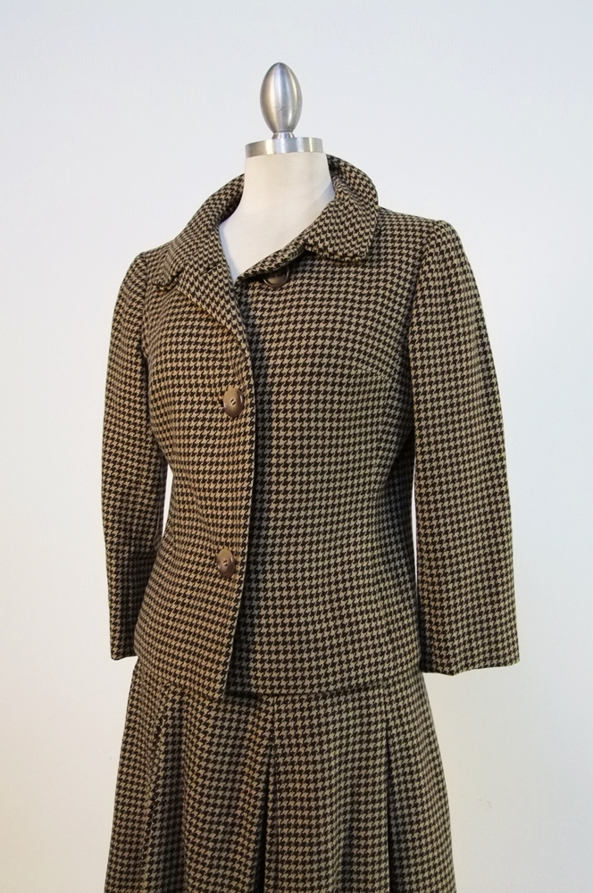 Vintage Bill Blass for Maurice Rentner brown wool jacket and skirt