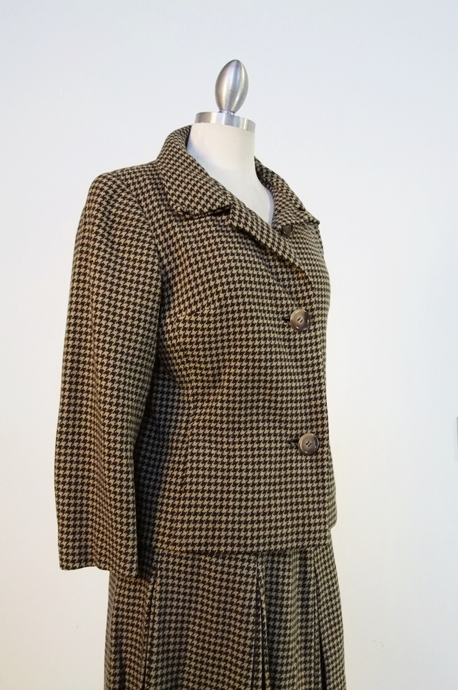 Vintage Bill Blass for Maurice Rentner brown wool jacket and skirt