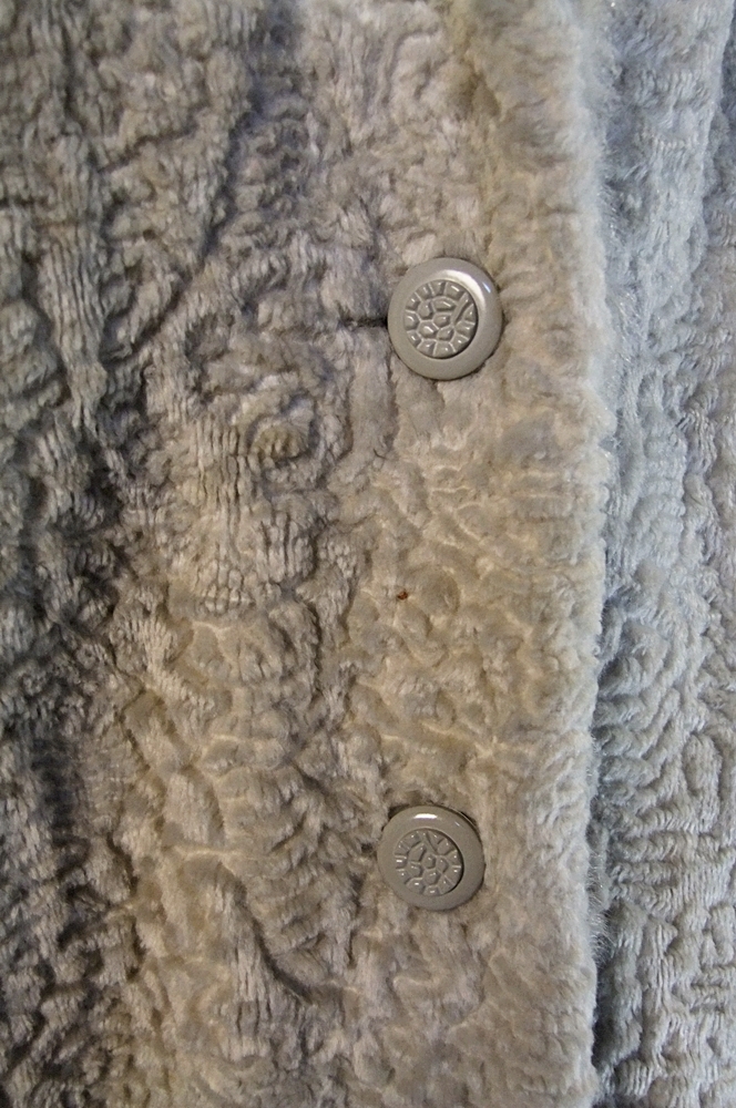 Vintage faux lamb's wool coat with faux fur 