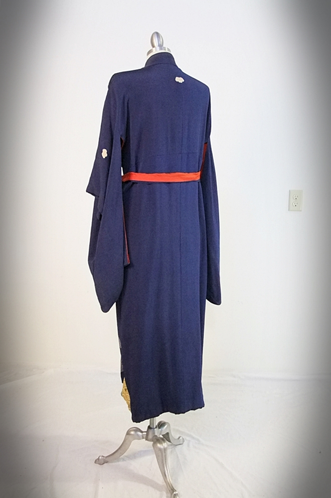 Early 20th Century Japanese Kimono in Midnight blue