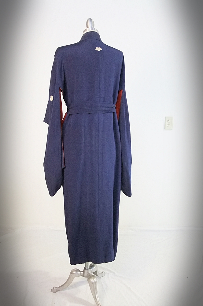 Early 20th Century Japanese Kimono in Midnight blue