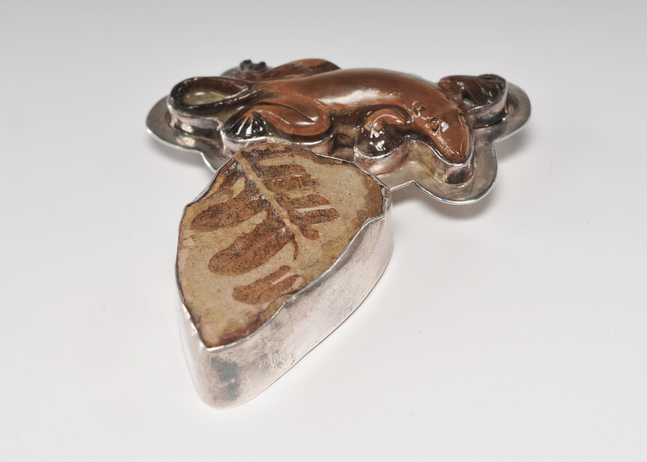 Artisan made sterling silver organic brooch/ pendant 