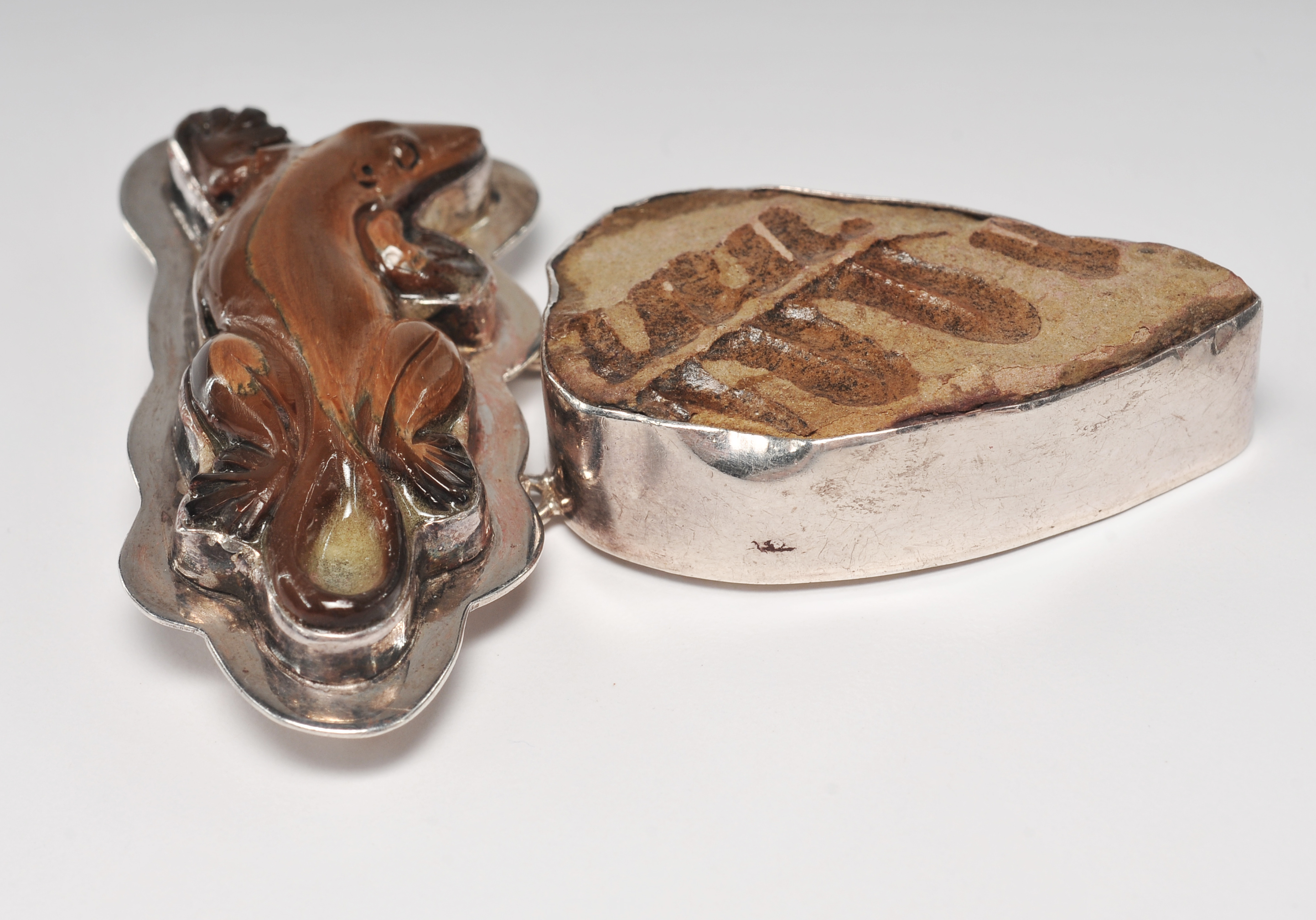 Artisan made sterling silver organic brooch/ pendant 