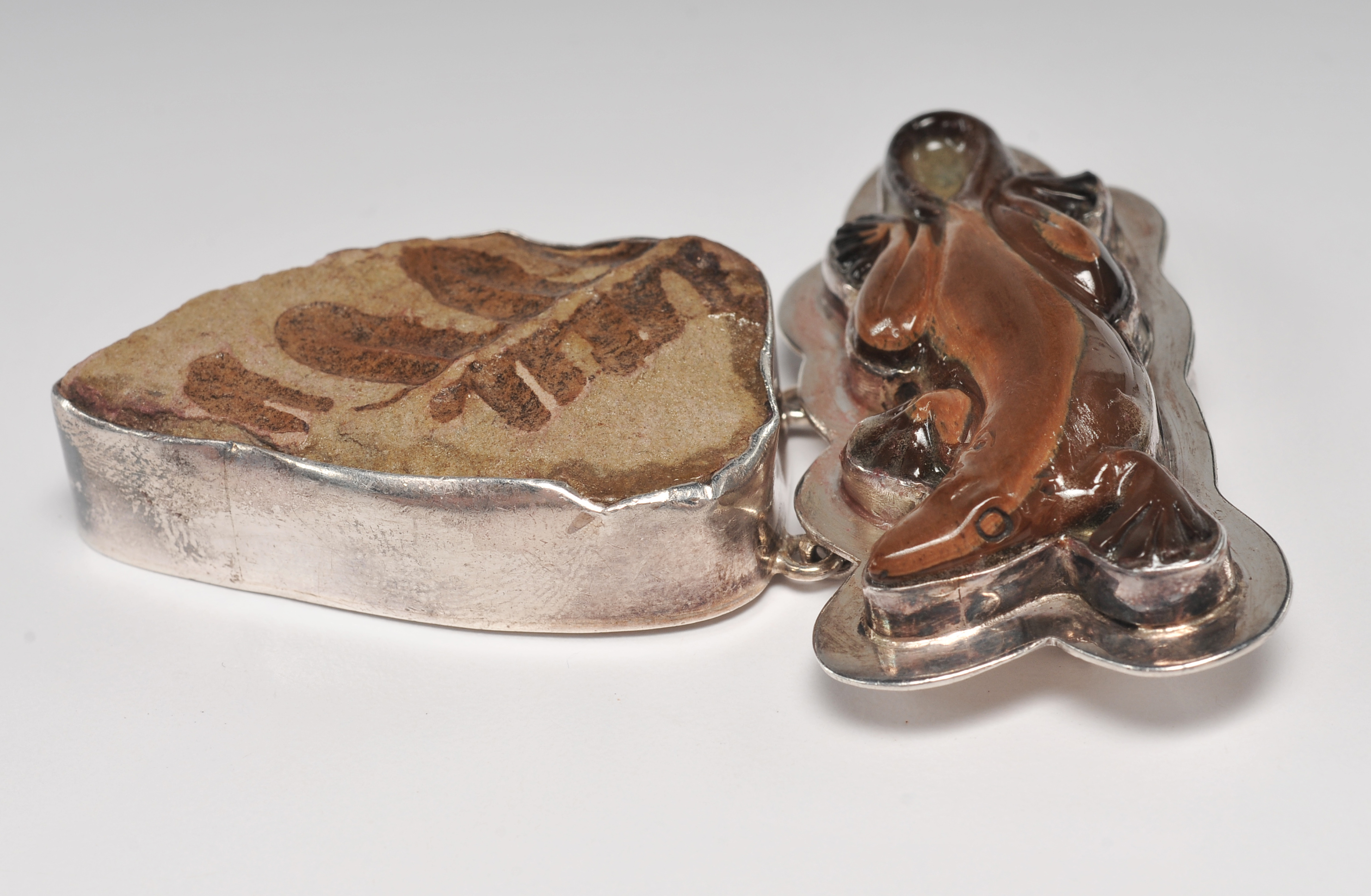 Artisan made sterling silver organic brooch/ pendant 