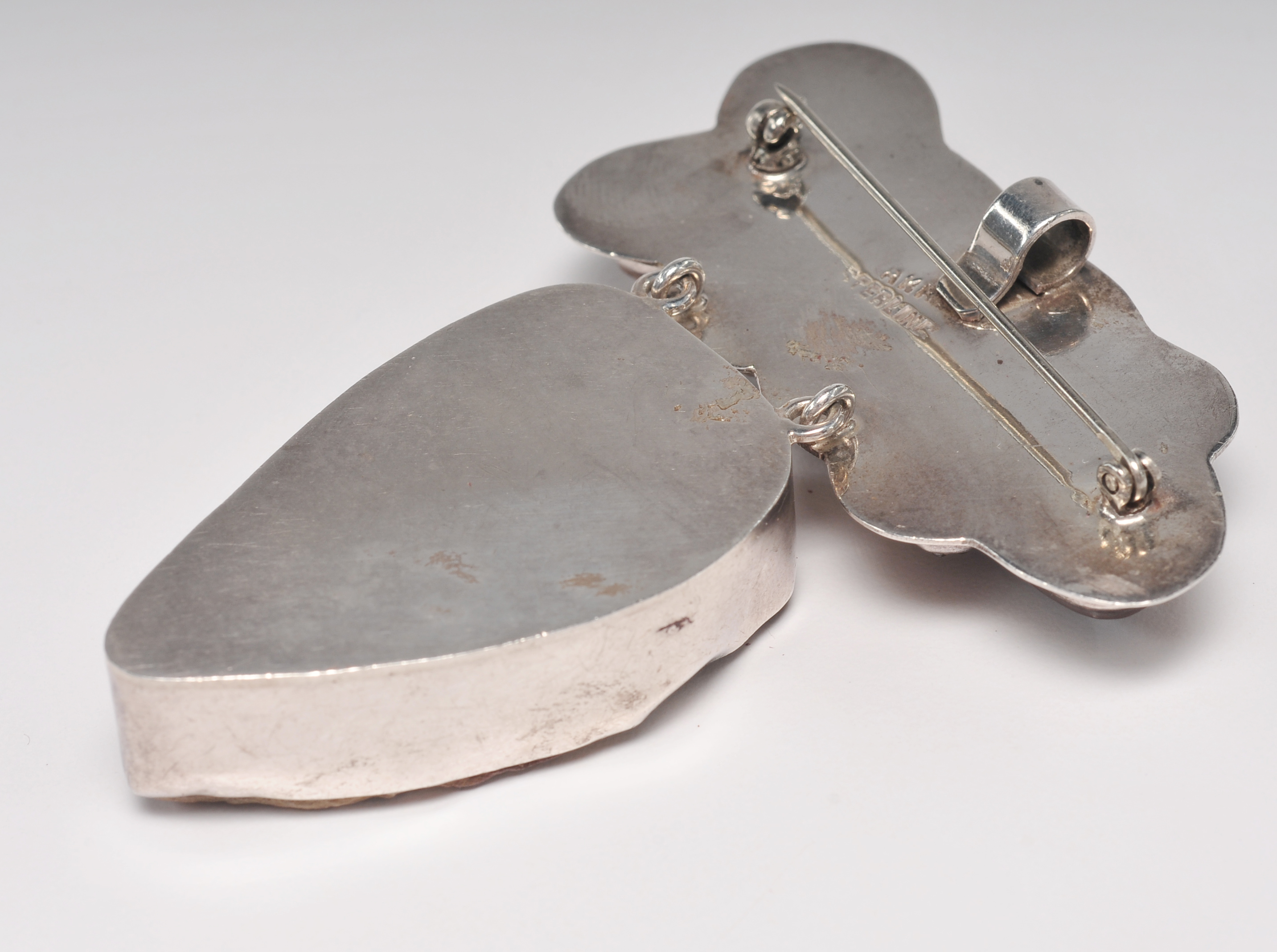 Artisan made sterling silver organic brooch/ pendant 