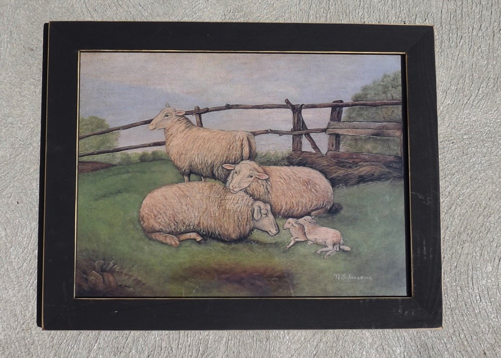 2 Vintage Folk Art Style  Prints