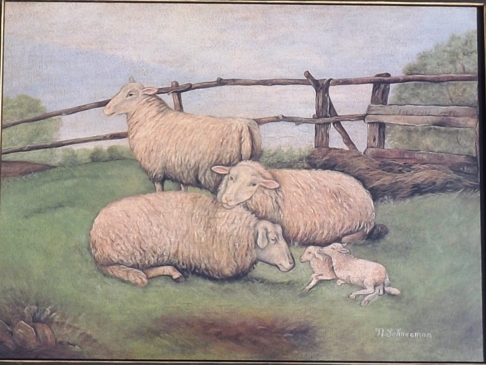 2 Vintage Folk Art Style  Prints