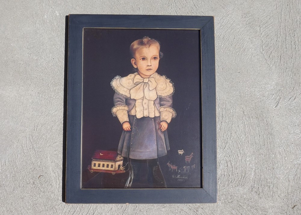 2 Vintage Folk Art Style  Prints