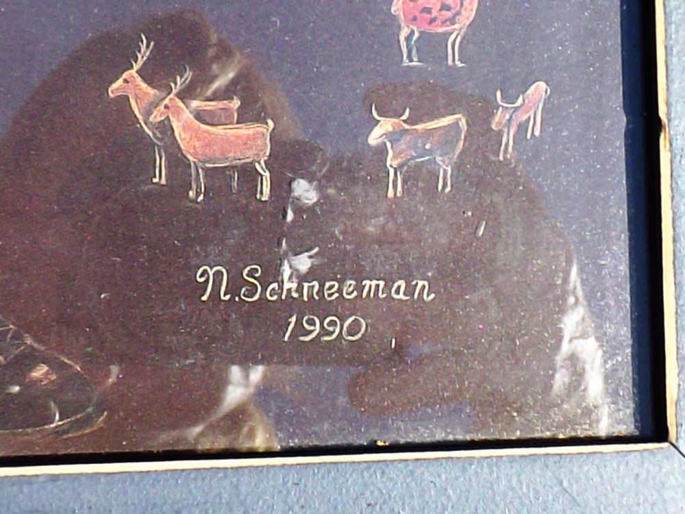 2 Vintage Folk Art Style  Prints