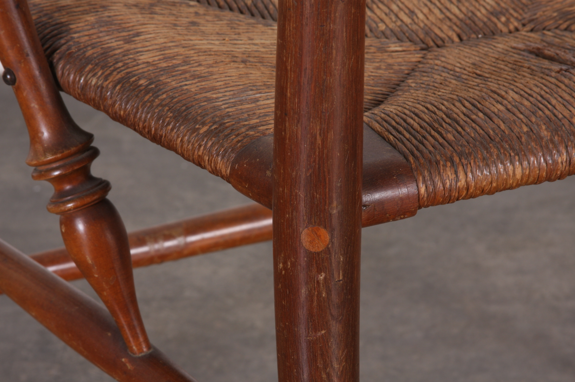 Antique Ladder Back Chair with Rush Seat