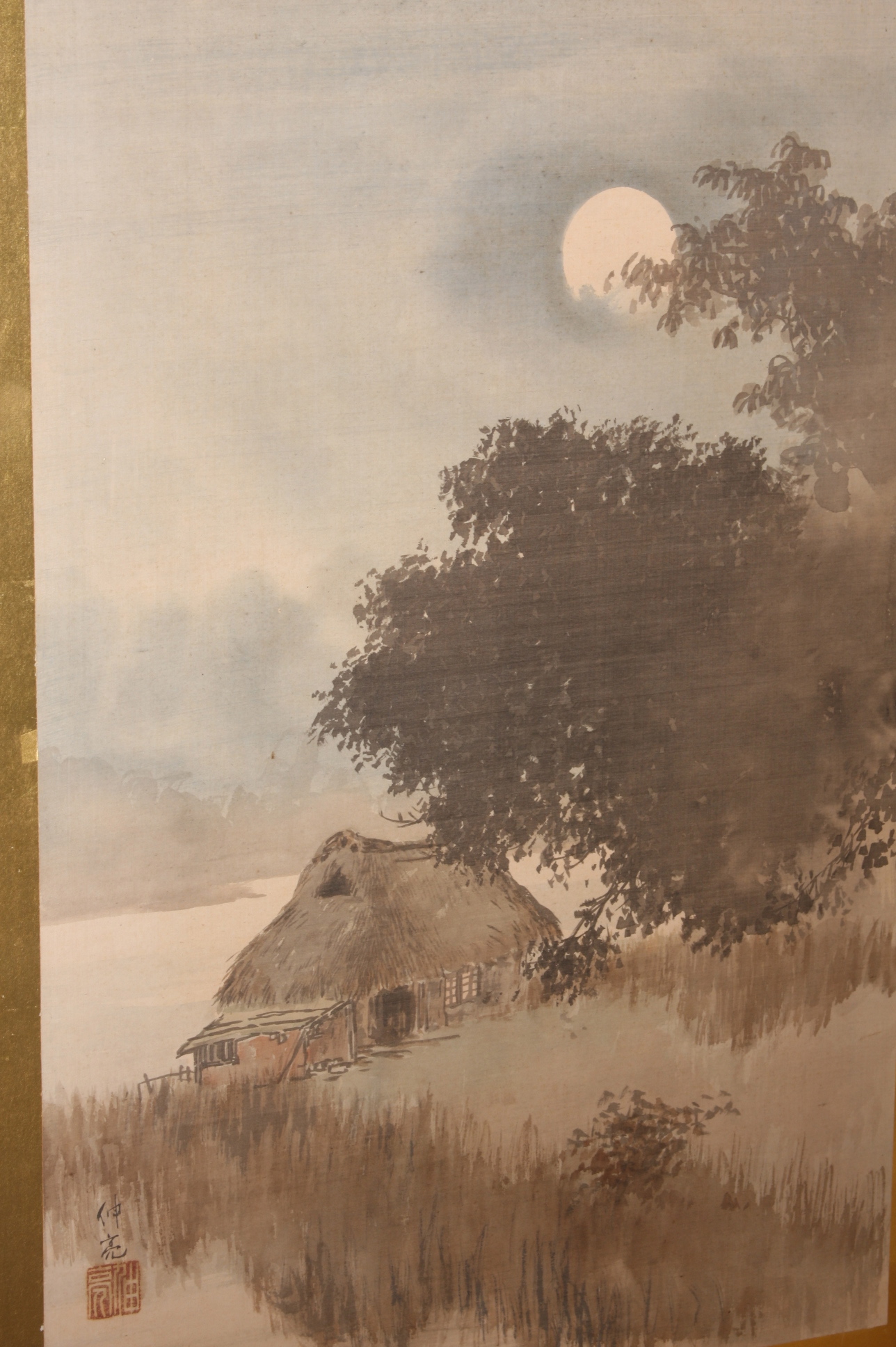 Pair of Large Antique Japanese Folding Screen