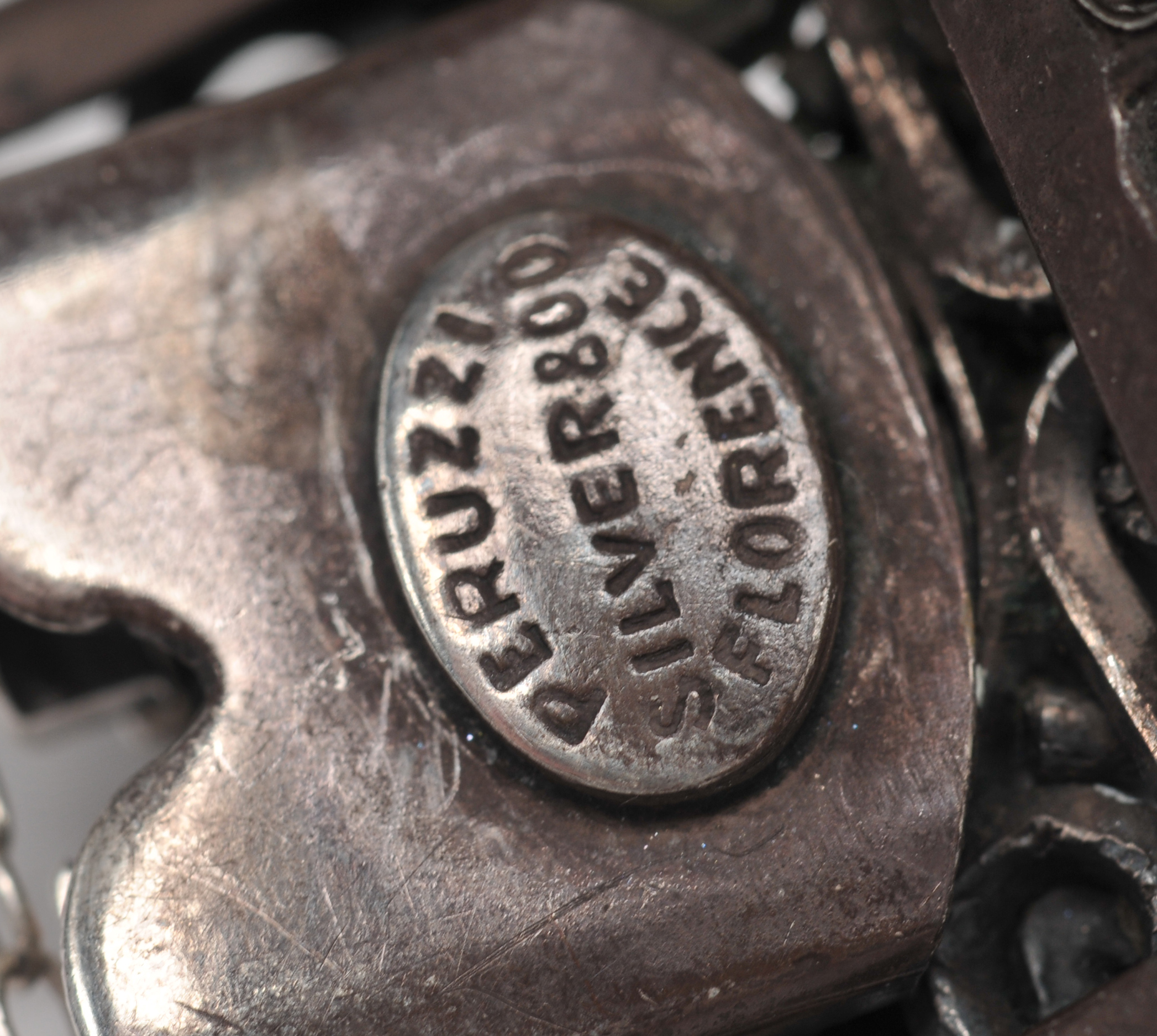 Gino M. Peruzzi signed silver and amethyst bracelet 