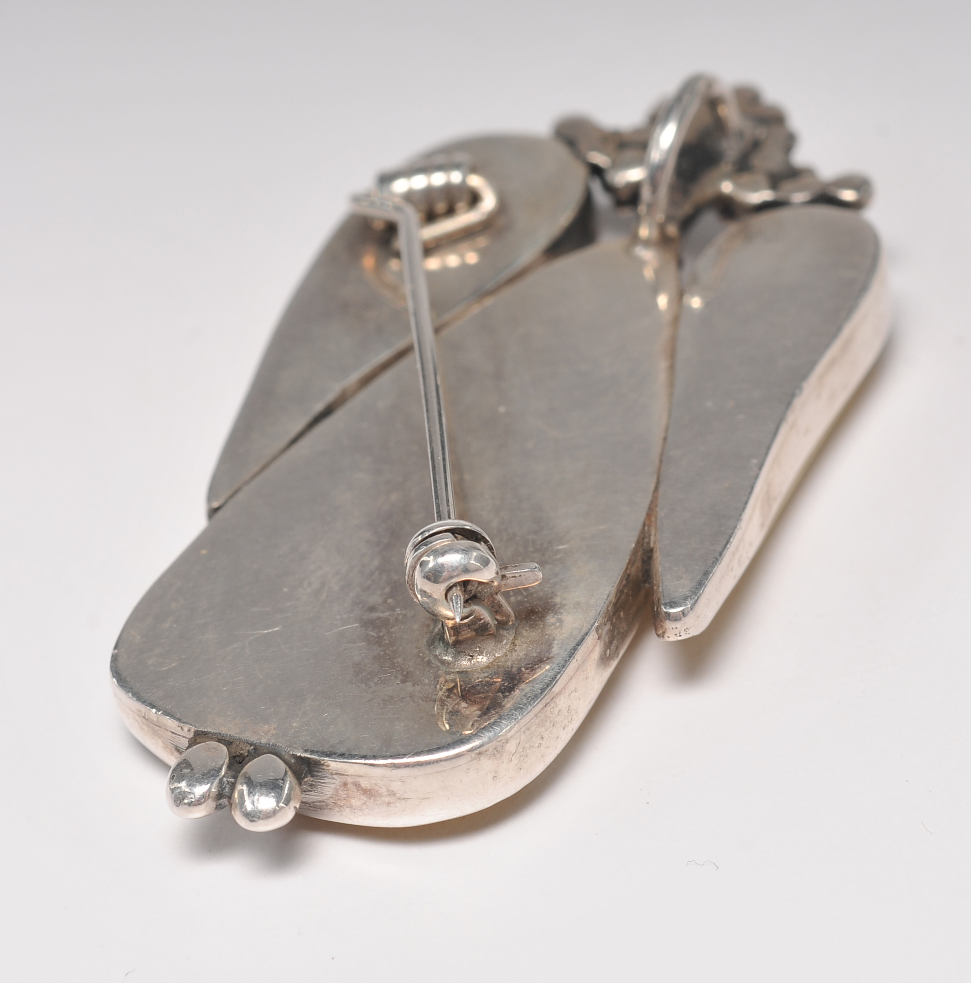 Artisan made silver Angel brooch/ pendant with yellow polished natural stones