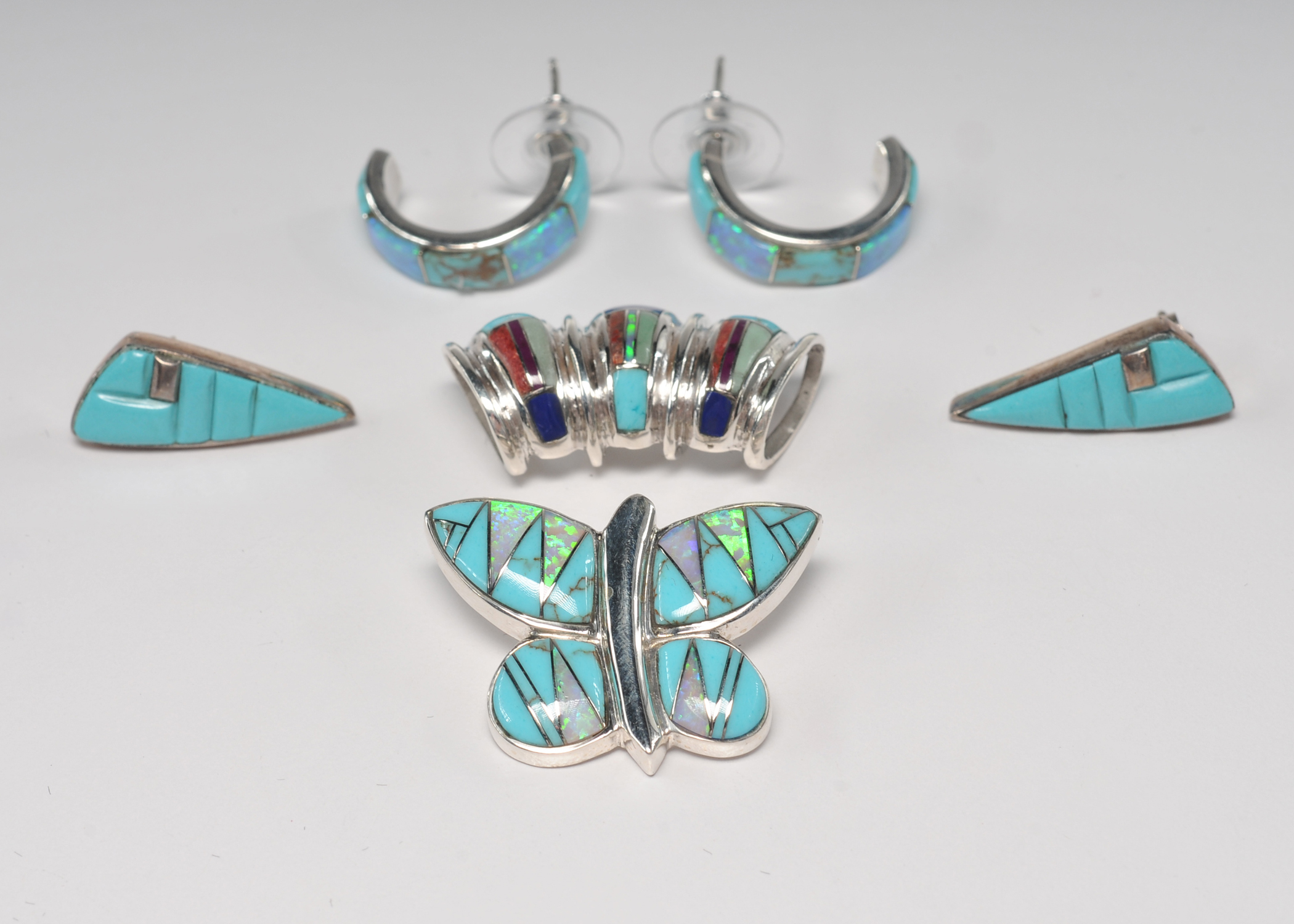 Southwestern style sterling silver Navajo made jewelry