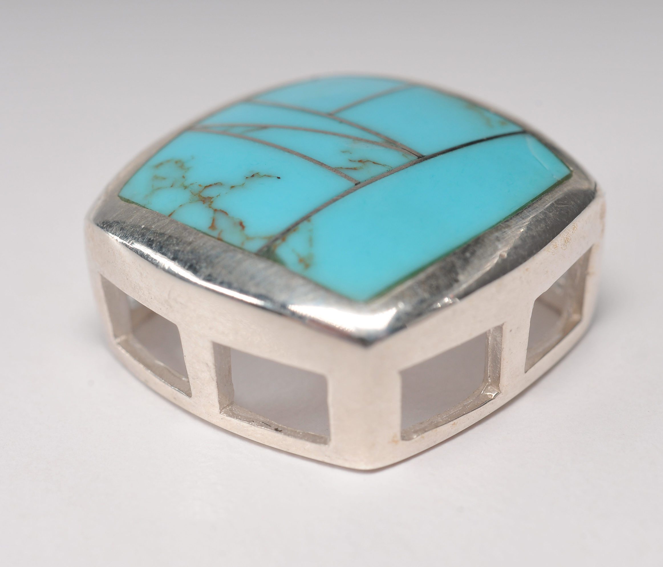 Sterling silver inlaid Southwestern style jewelry