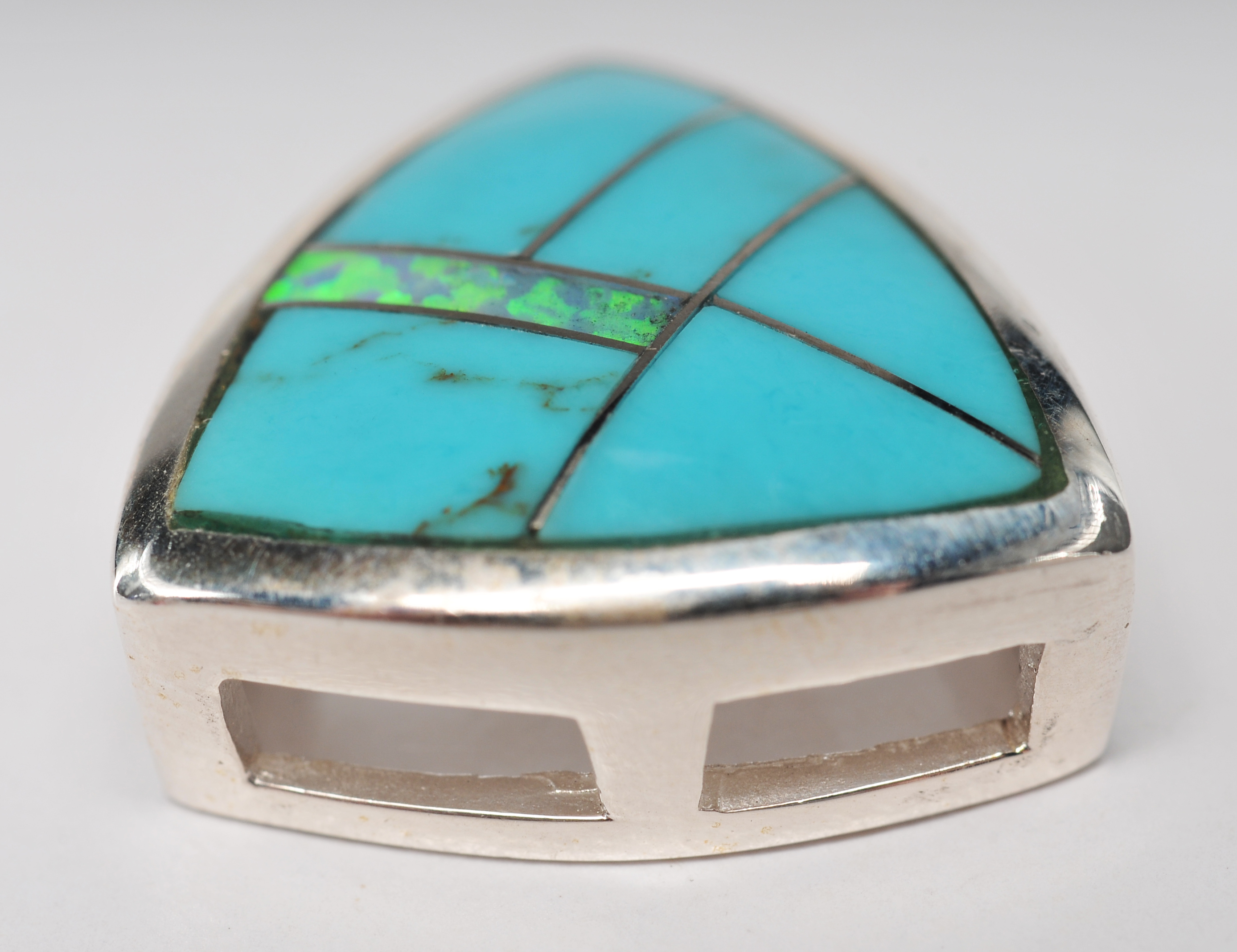 Sterling silver inlaid Southwestern style jewelry