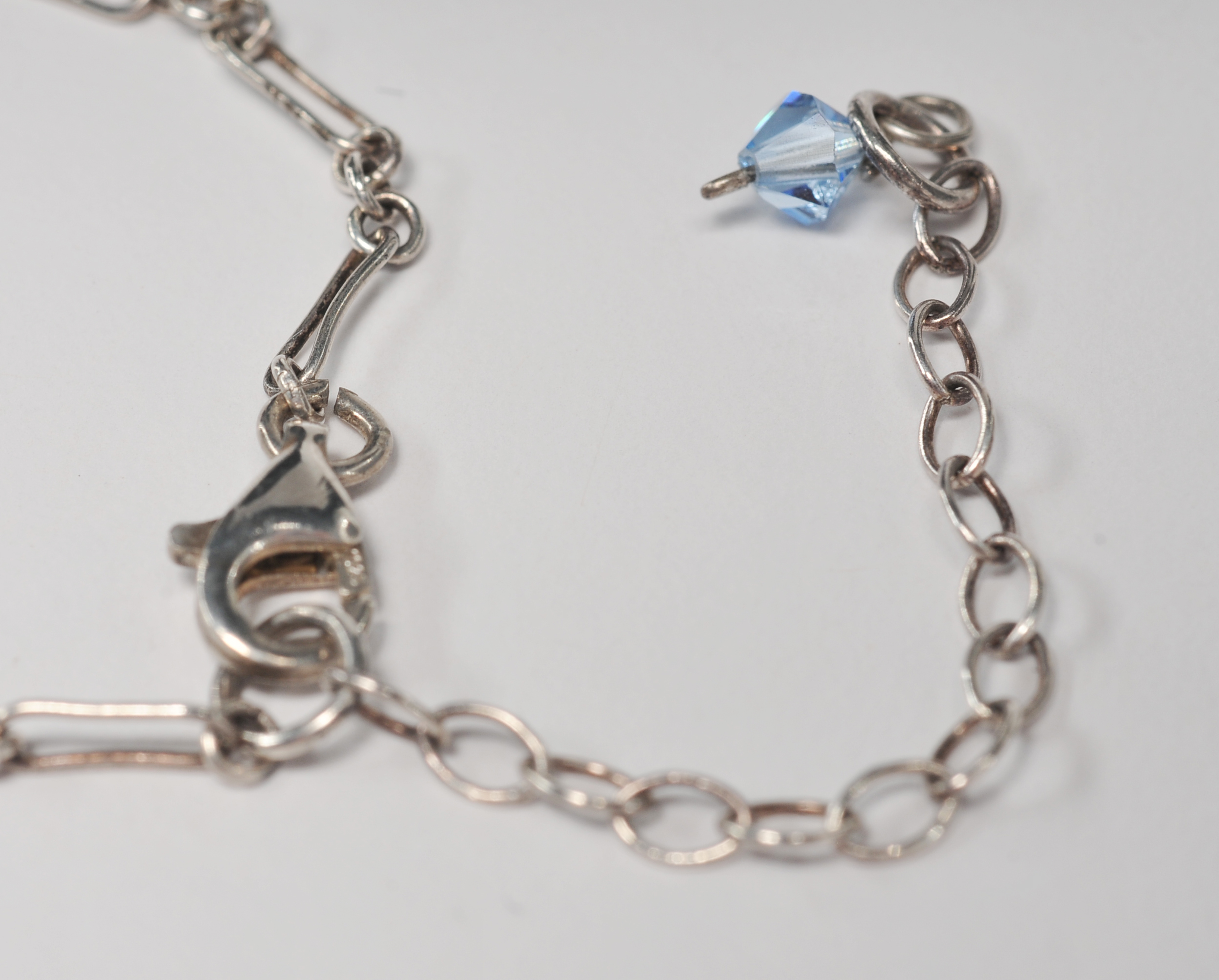 Sterling silver and crystal necklace and coordinating dangly earrings 