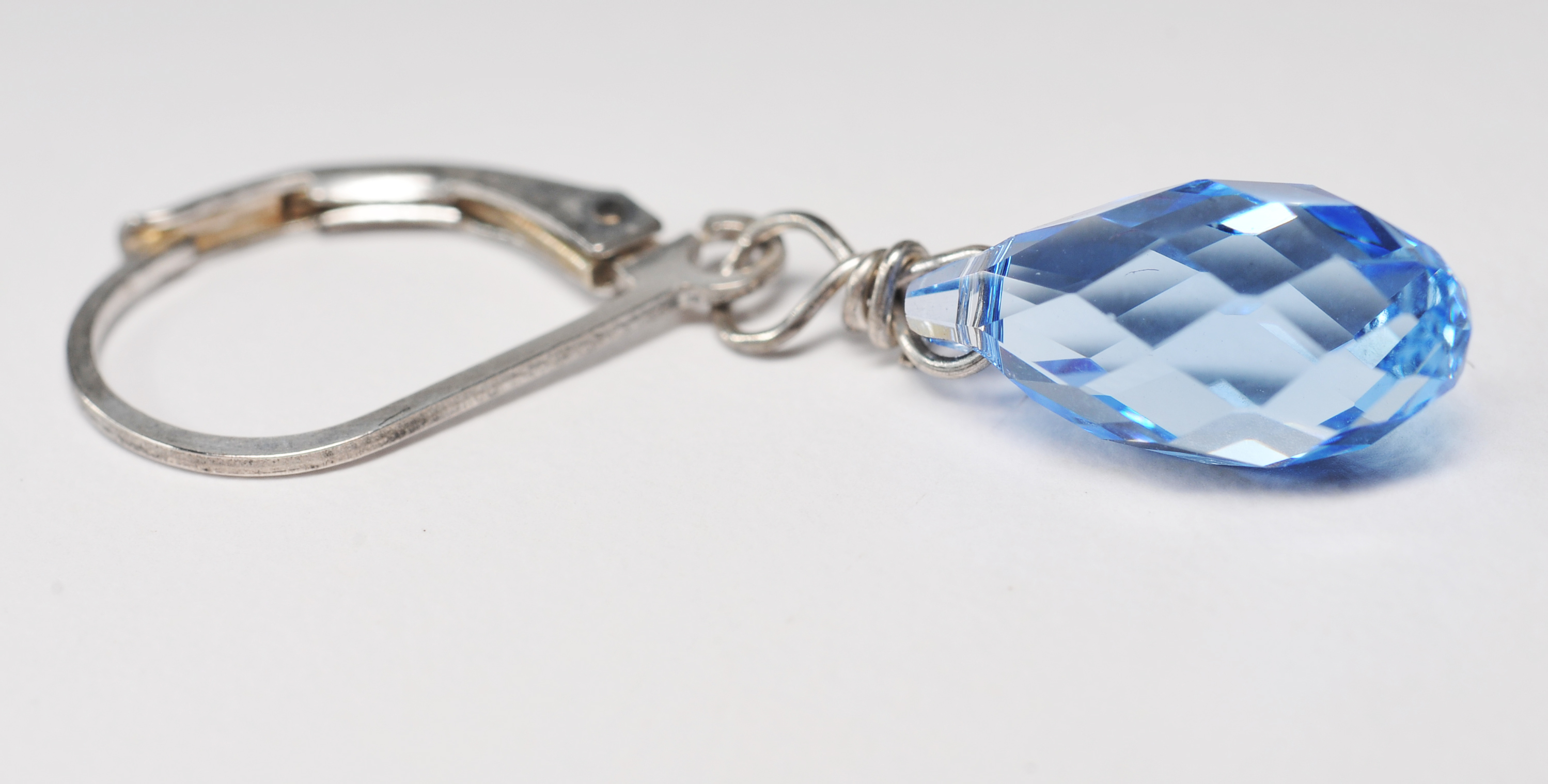 Sterling silver and crystal necklace and coordinating dangly earrings 