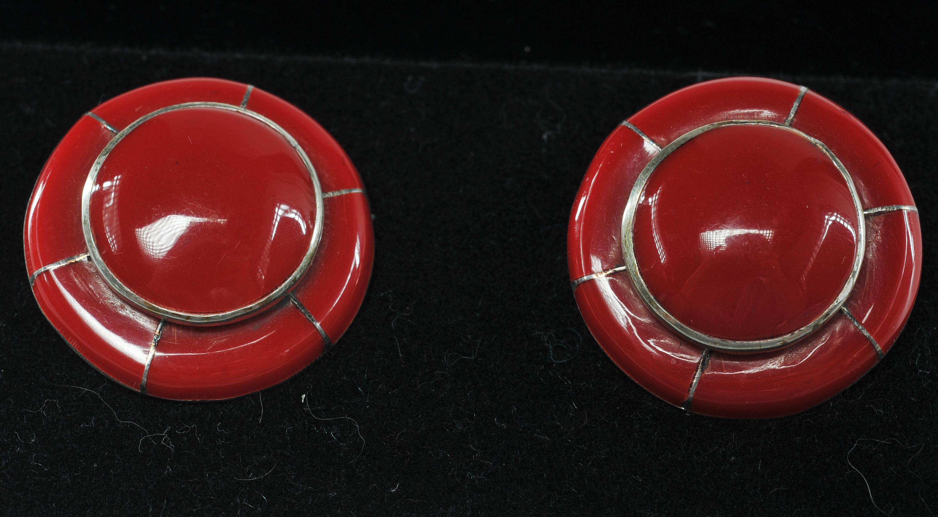 Six pair of sterling silver post earrings 