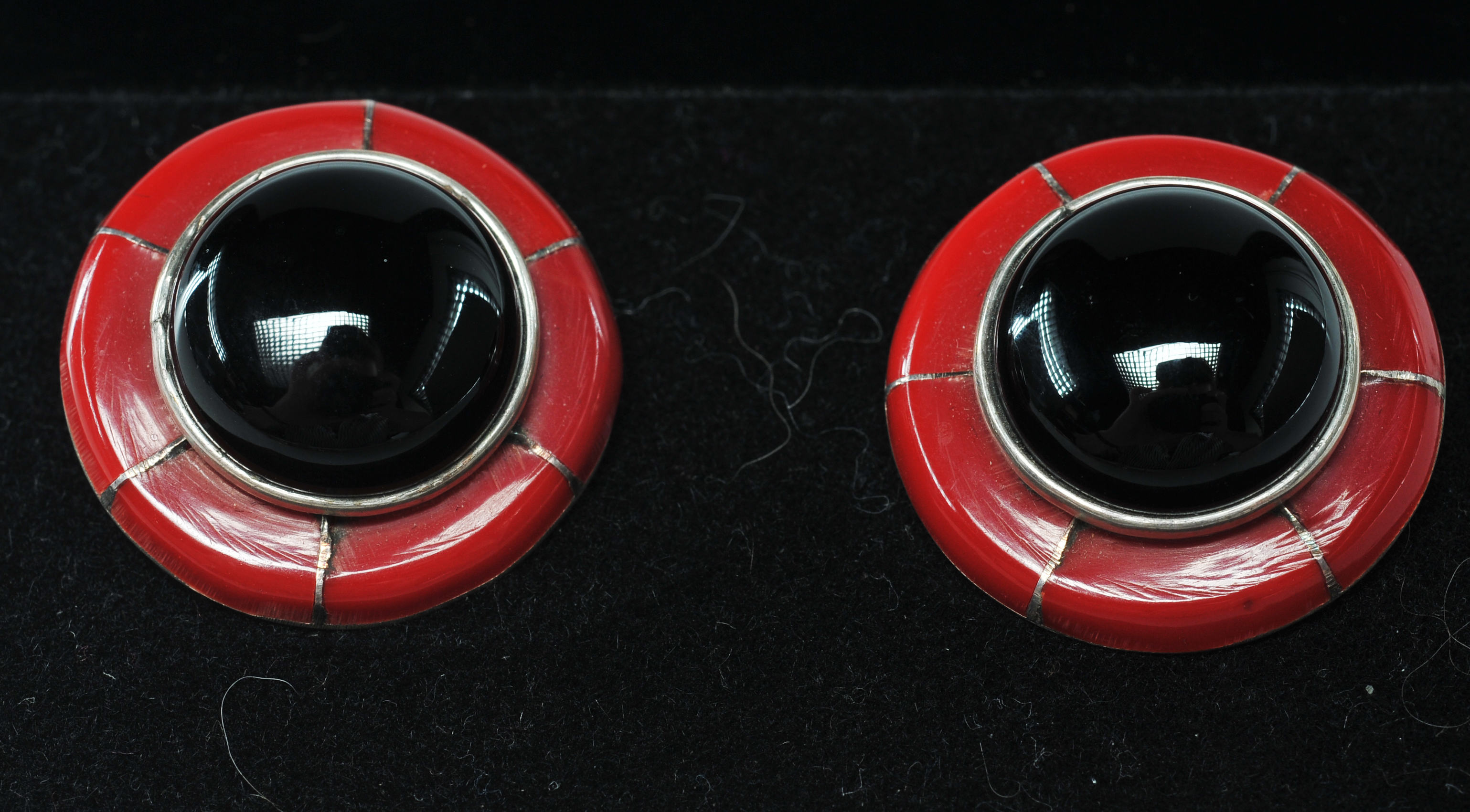 Six pair of sterling silver post earrings 