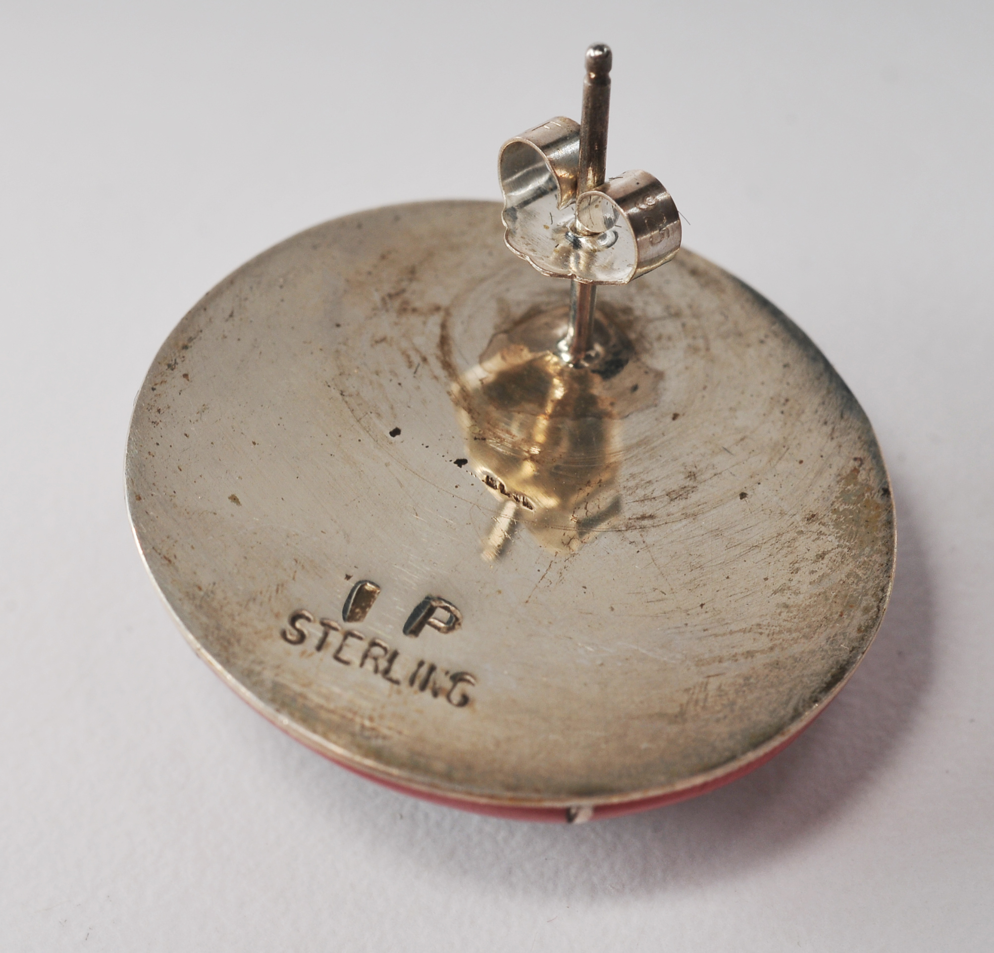 Six pair of sterling silver post earrings 