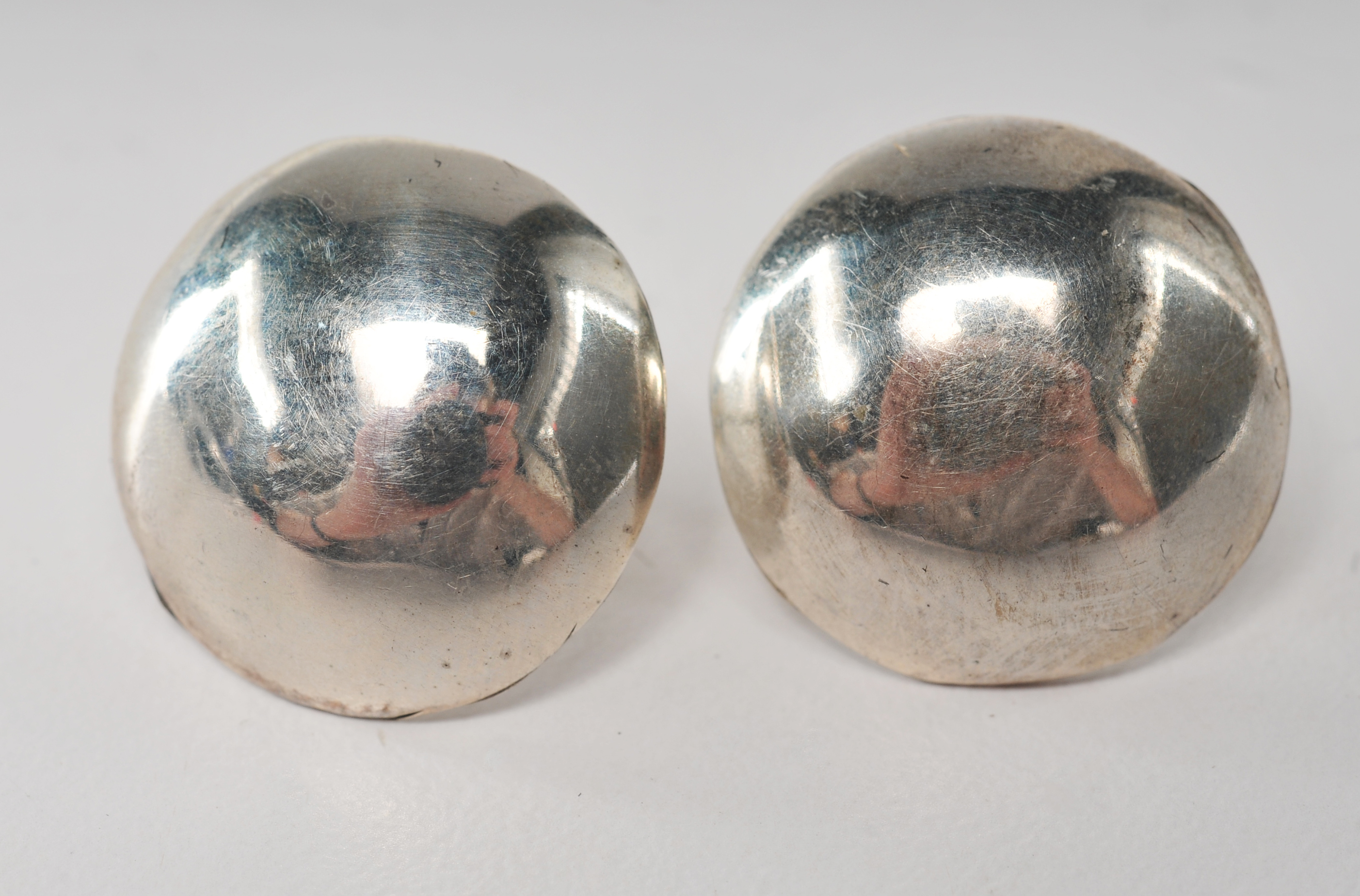 Six pair of sterling silver post earrings 