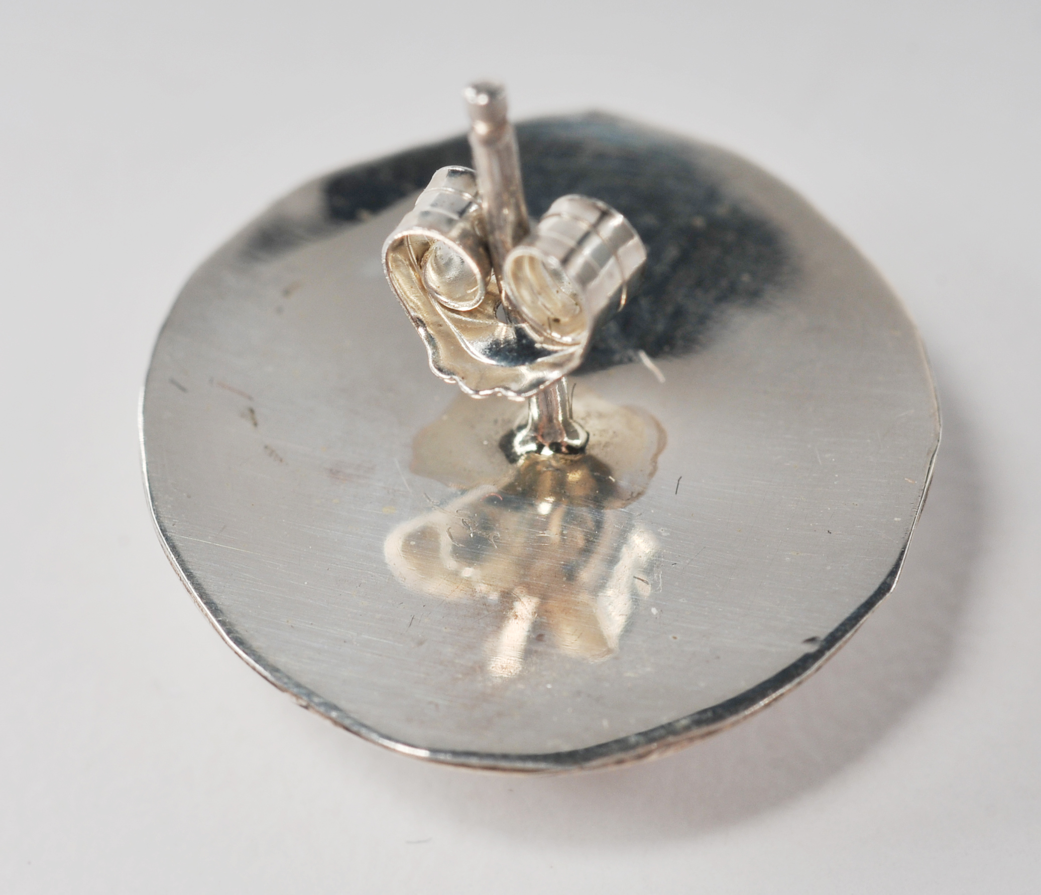 Six pair of sterling silver post earrings 