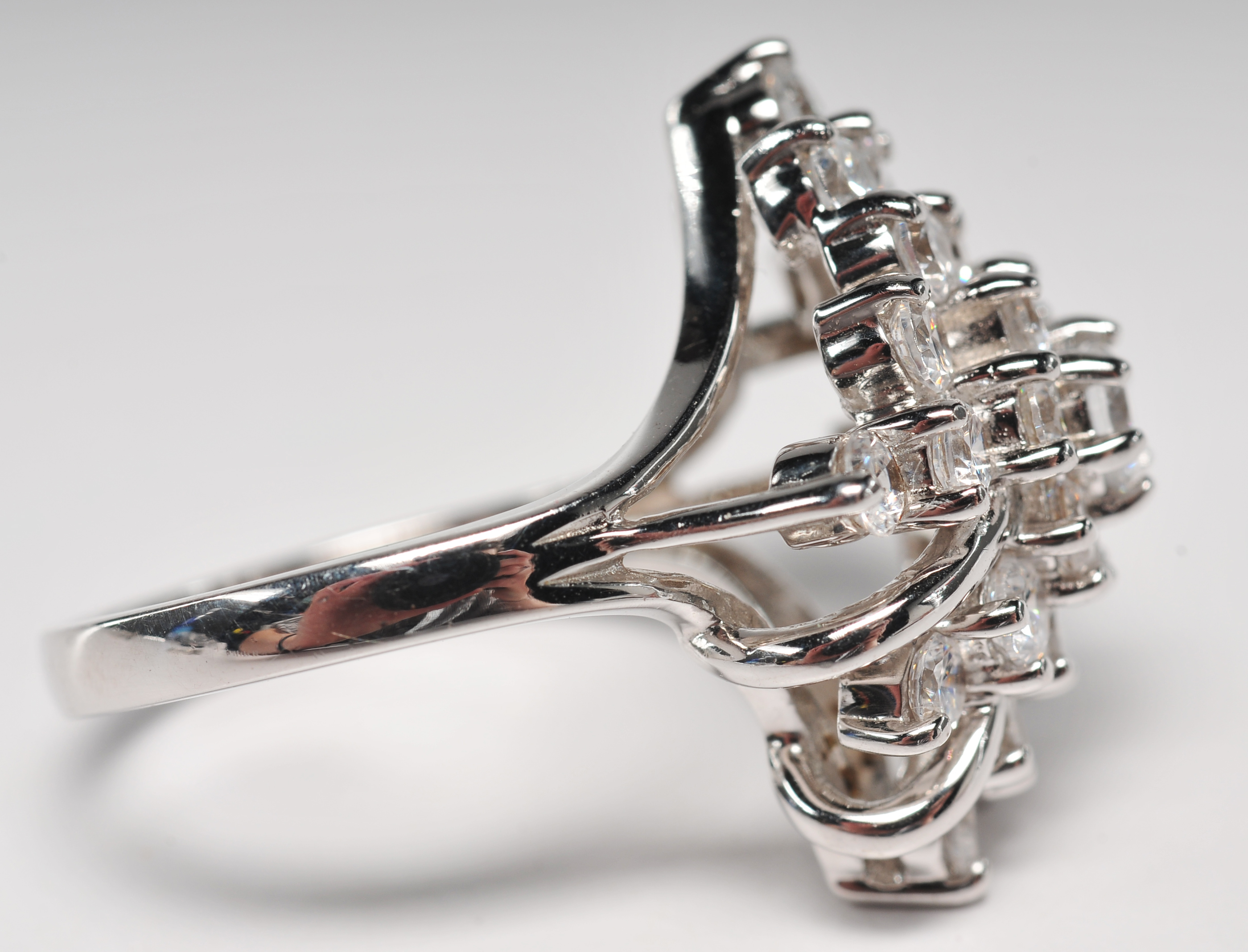 Collection of five gorgeous ladies sterling silver cubic zirconia rings 