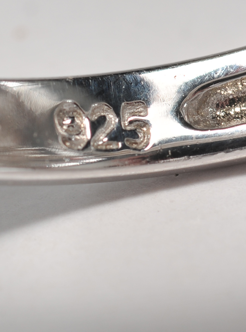 Collection of five gorgeous ladies sterling silver cubic zirconia rings 