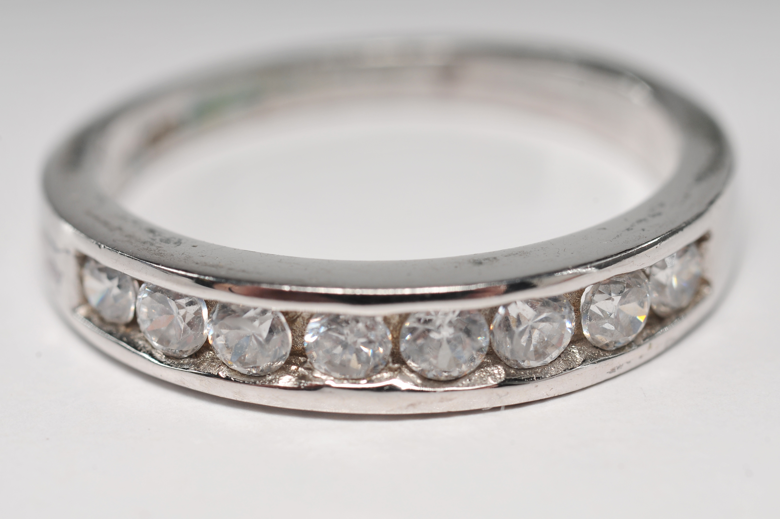 Collection of five gorgeous ladies sterling silver cubic zirconia rings 