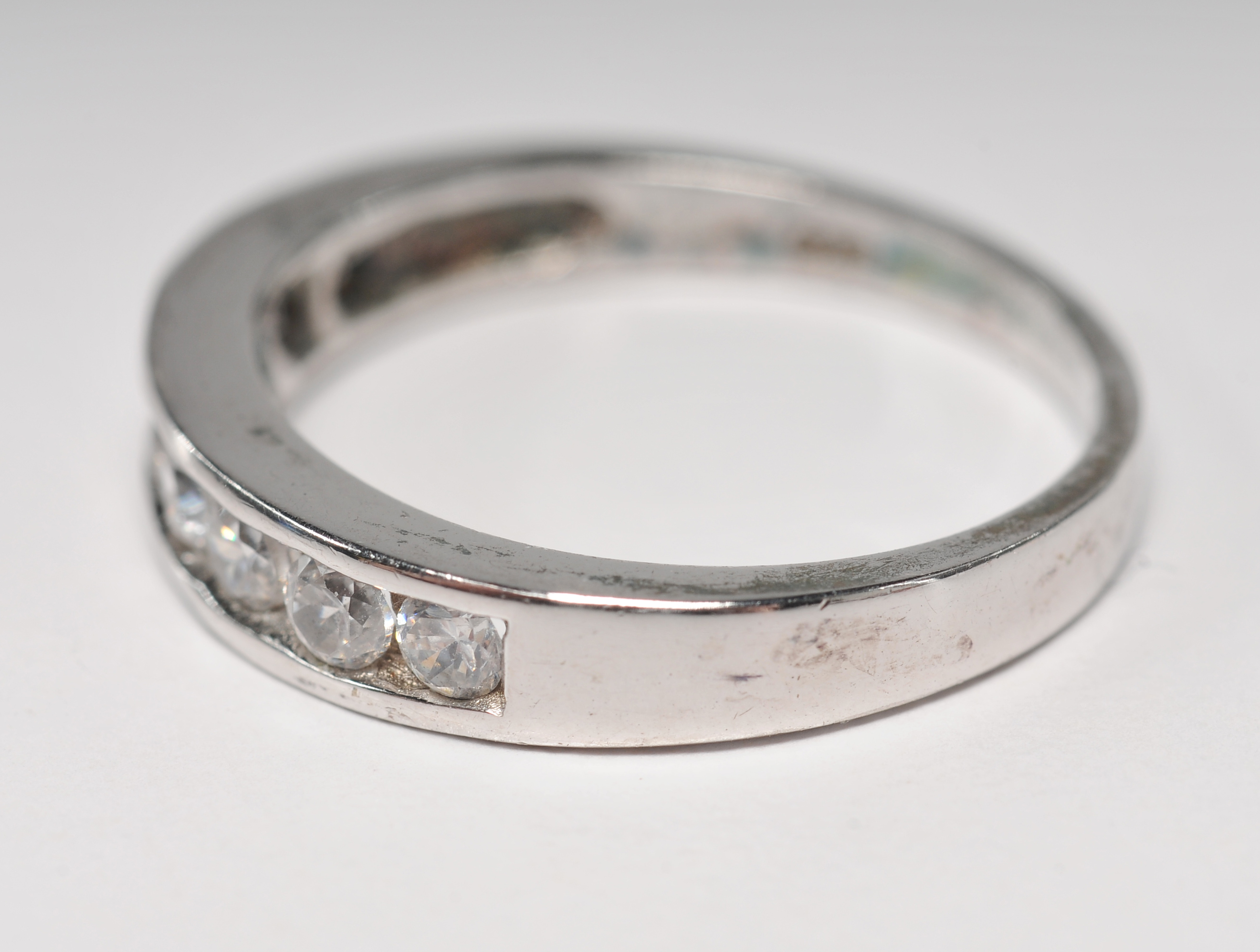 Collection of five gorgeous ladies sterling silver cubic zirconia rings 