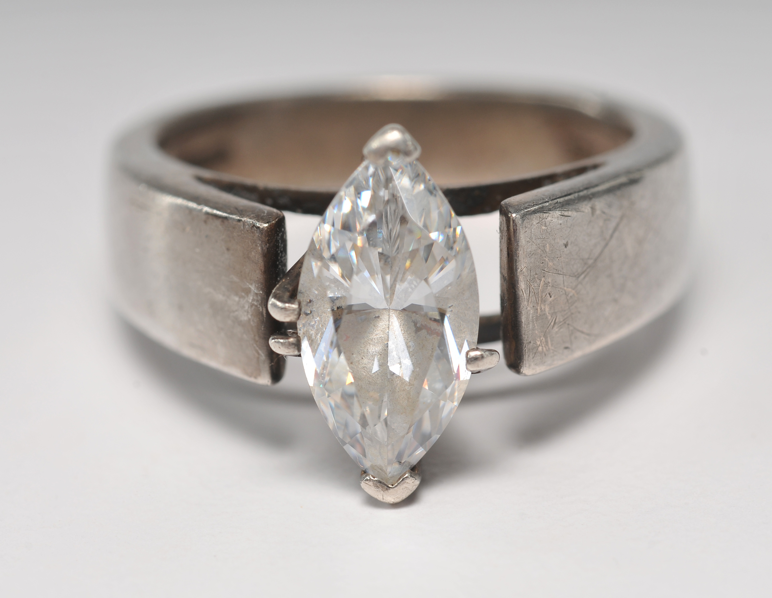 Collection of five gorgeous ladies sterling silver cubic zirconia rings 