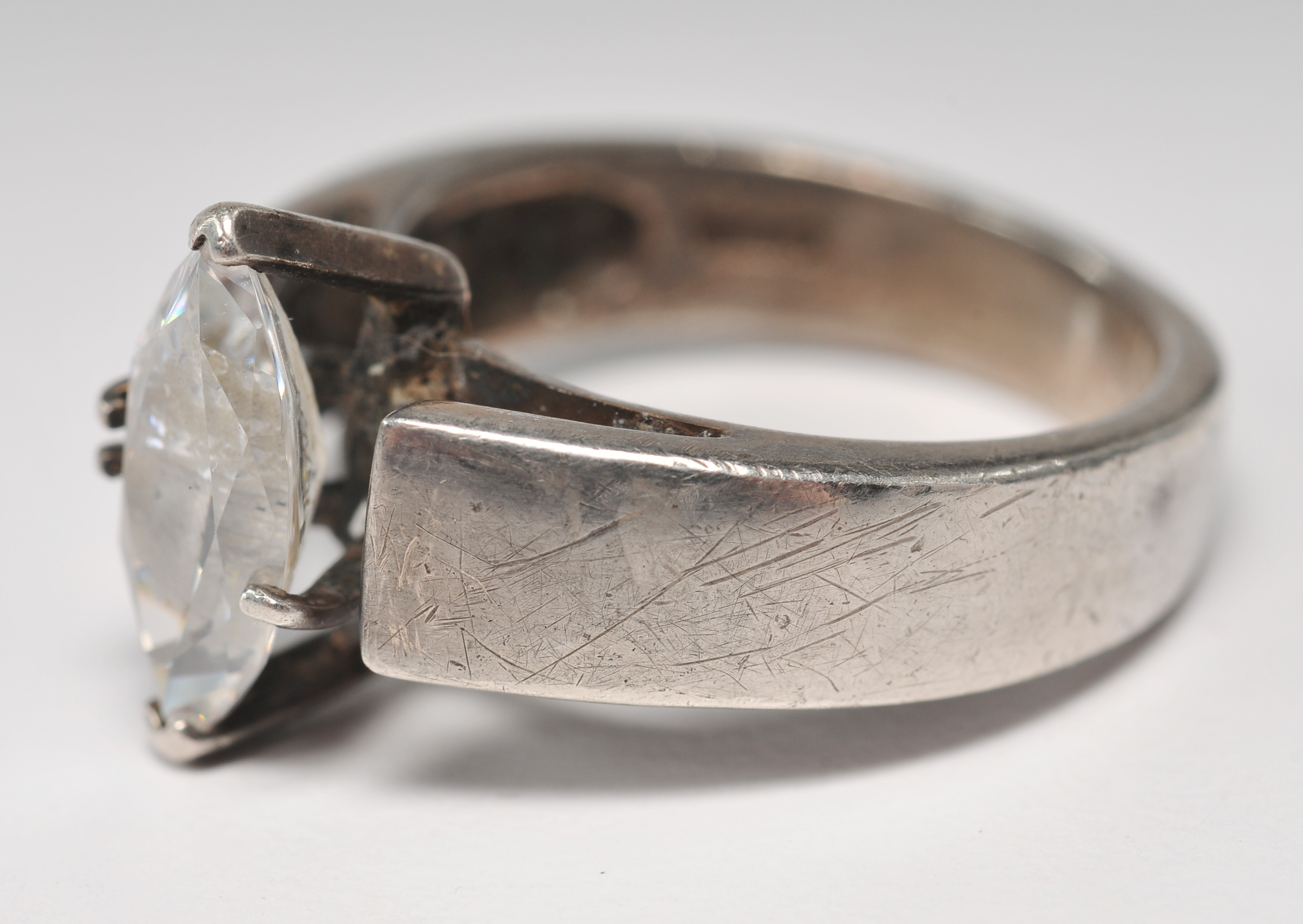 Collection of five gorgeous ladies sterling silver cubic zirconia rings 