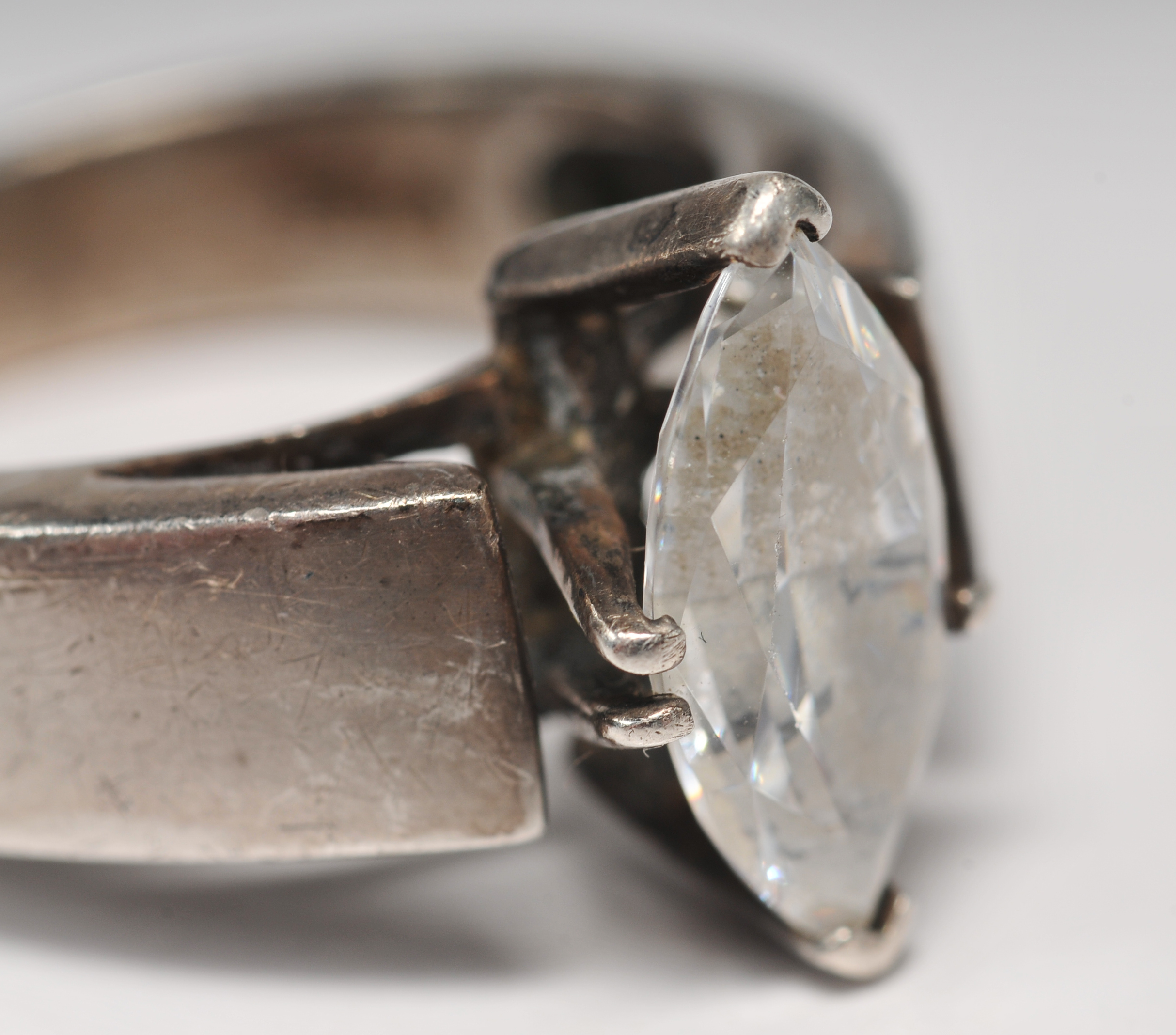 Collection of five gorgeous ladies sterling silver cubic zirconia rings 