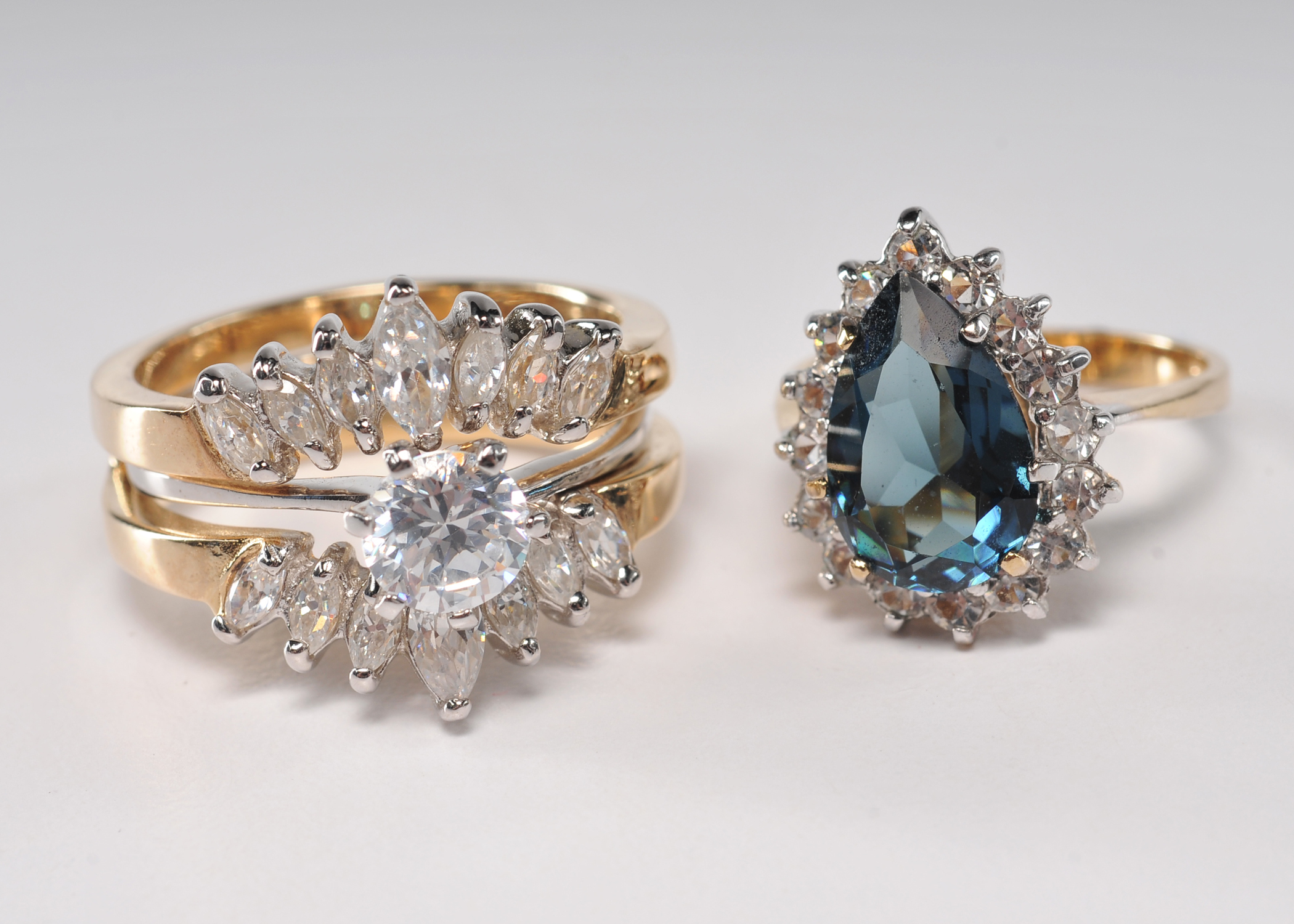 Two Ladies sterling silver and cubic zirconia rings