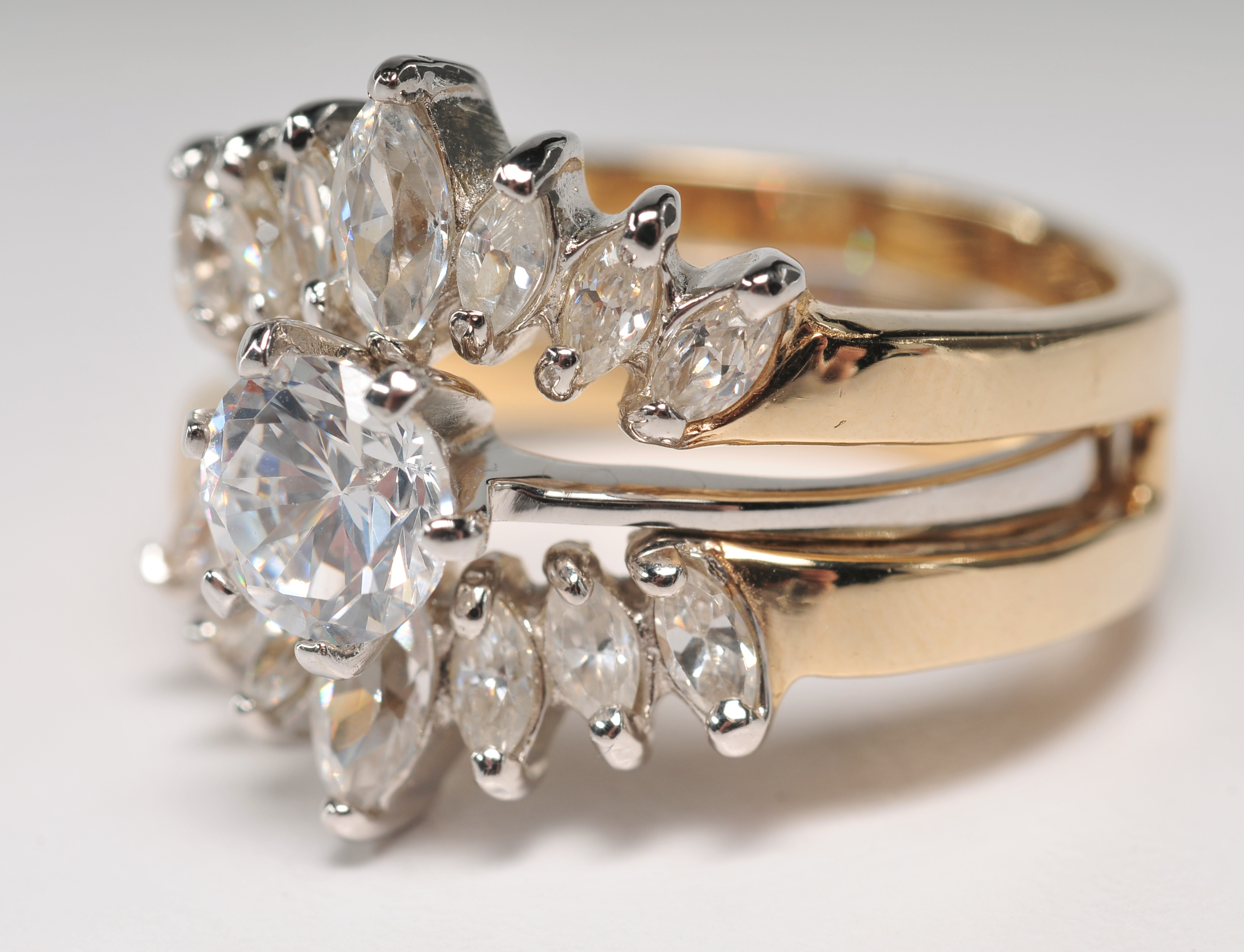 Two Ladies sterling silver and cubic zirconia rings