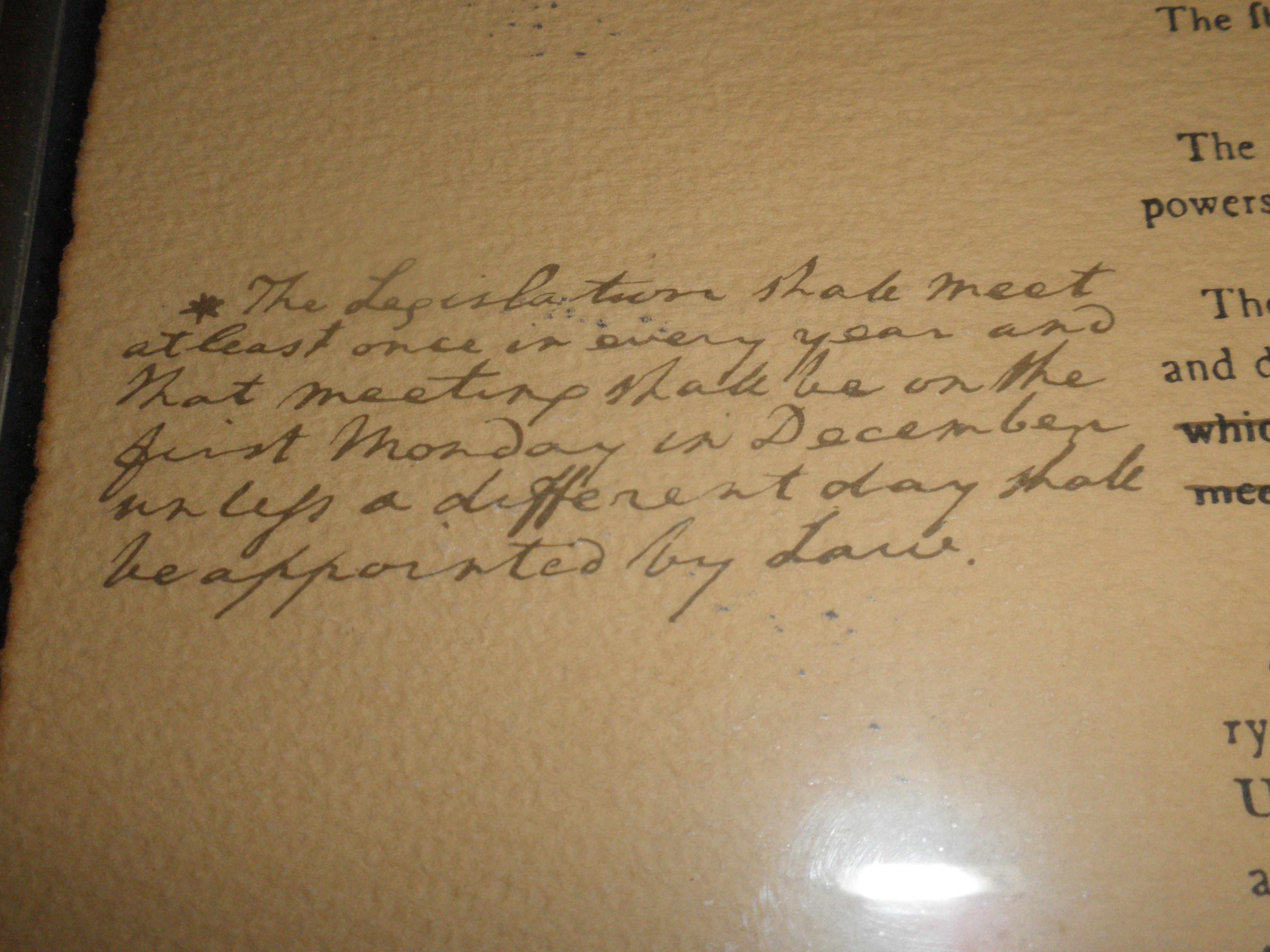 Framed Page From Washington's Journal