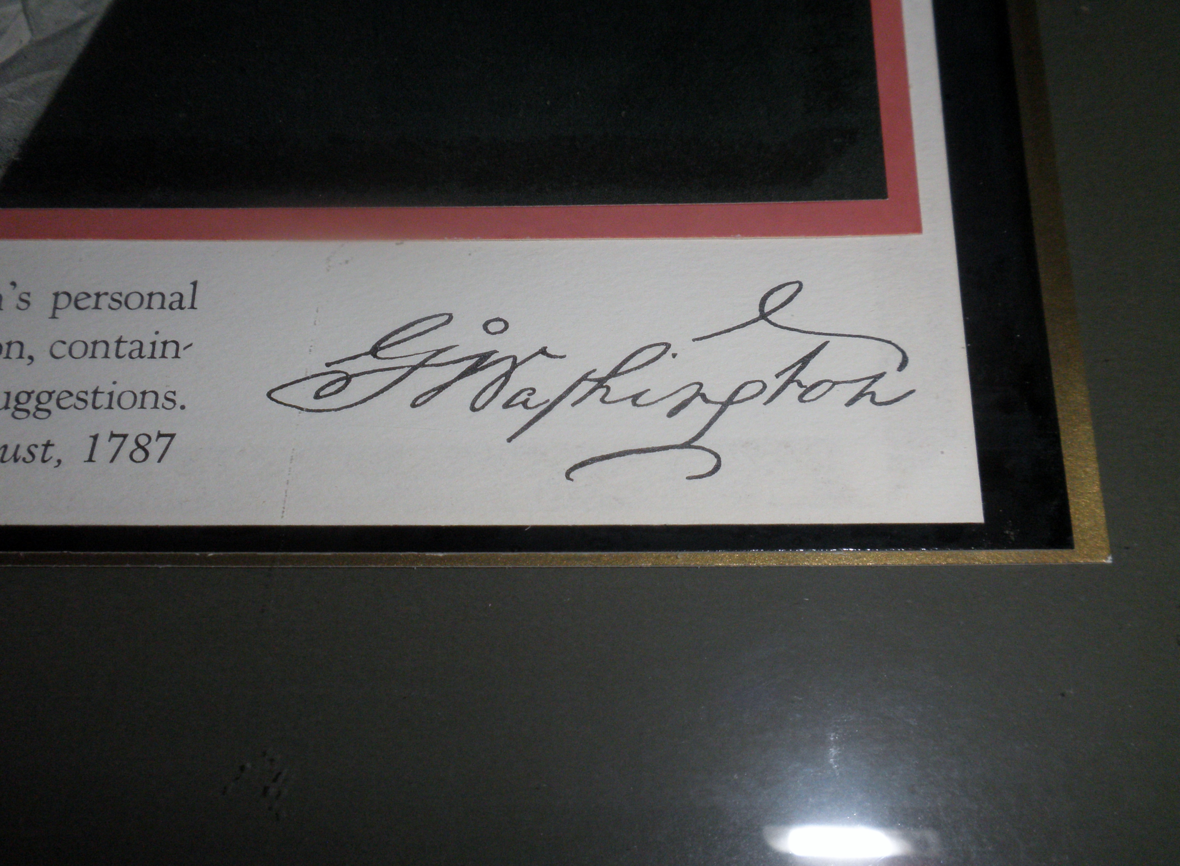 Framed Page From Washington's Journal