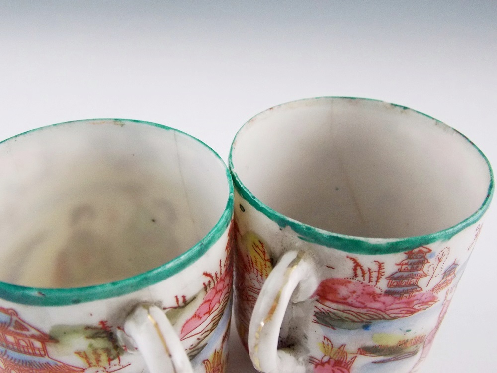 Charming Vintage Japanese Porcelain Cups and Saucers