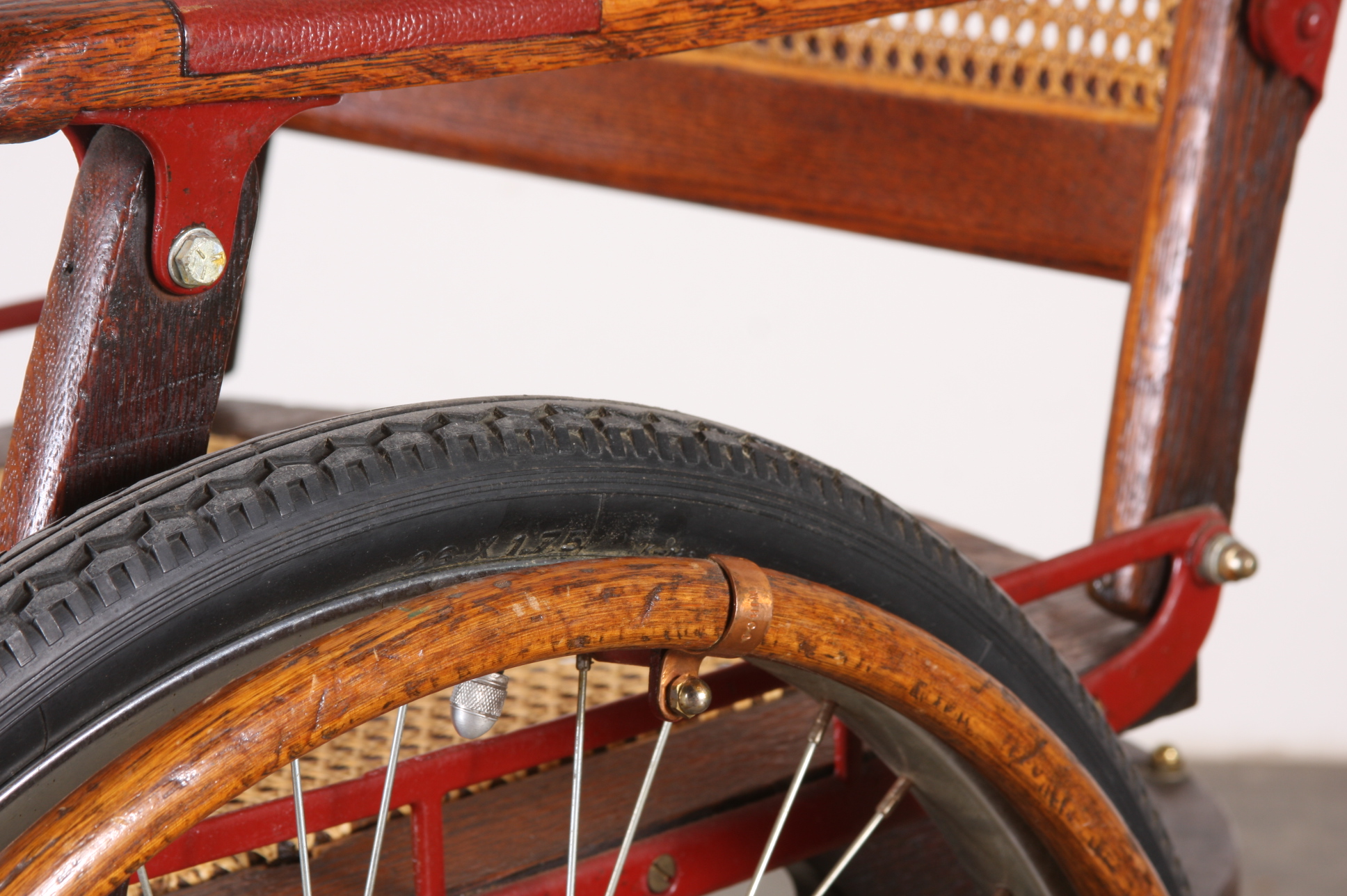 Antique Gendron Wheelchair with Rattan Seat and Back