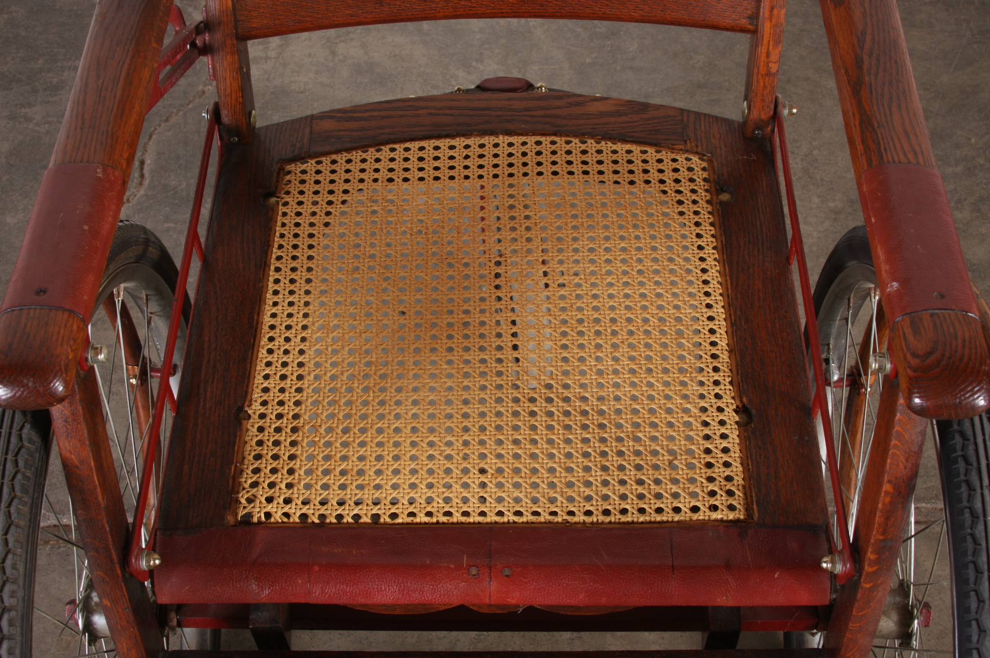 Antique Gendron Wheelchair with Rattan Seat and Back