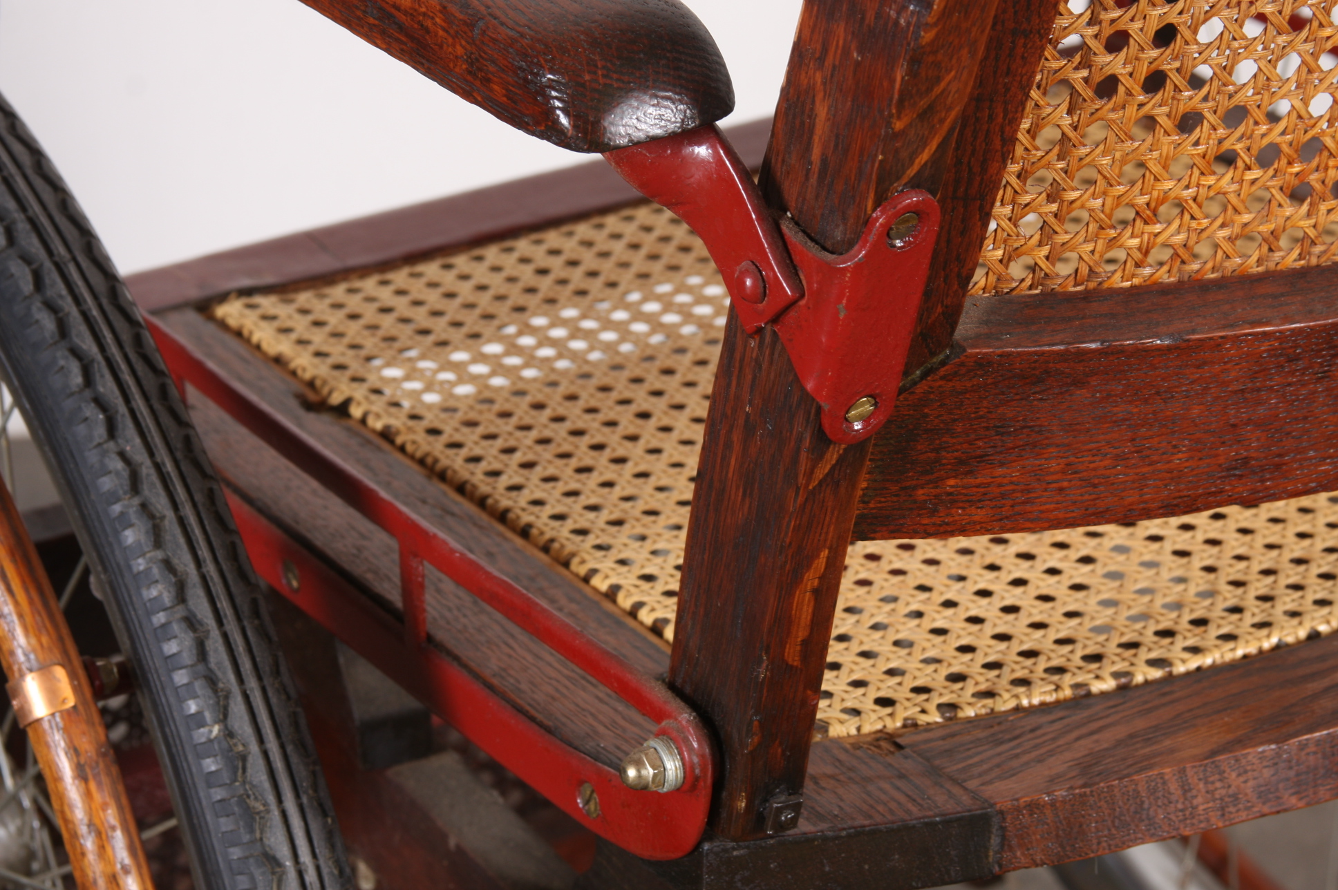 Antique Gendron Wheelchair with Rattan Seat and Back