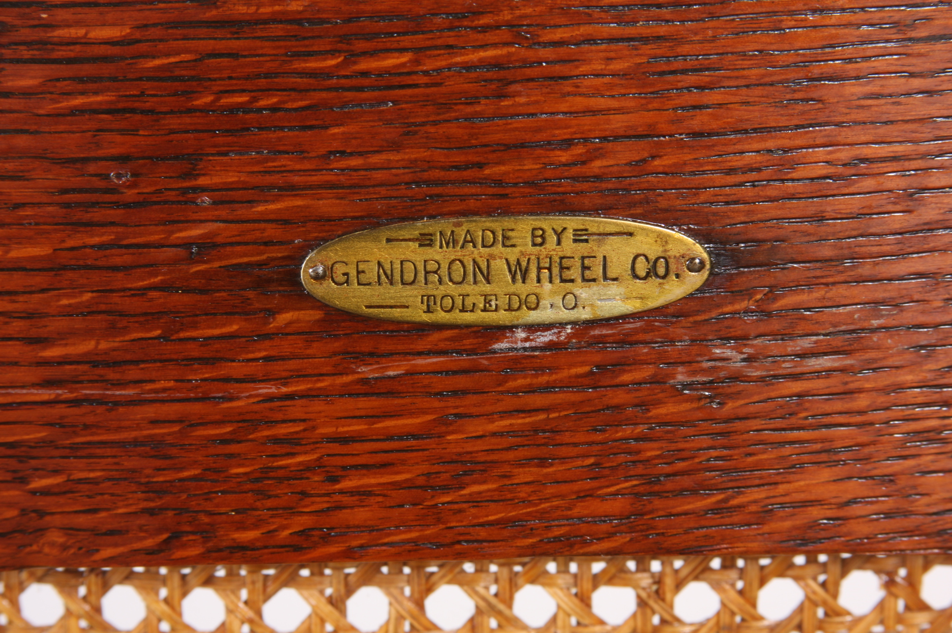 Antique Gendron Wheelchair with Rattan Seat and Back