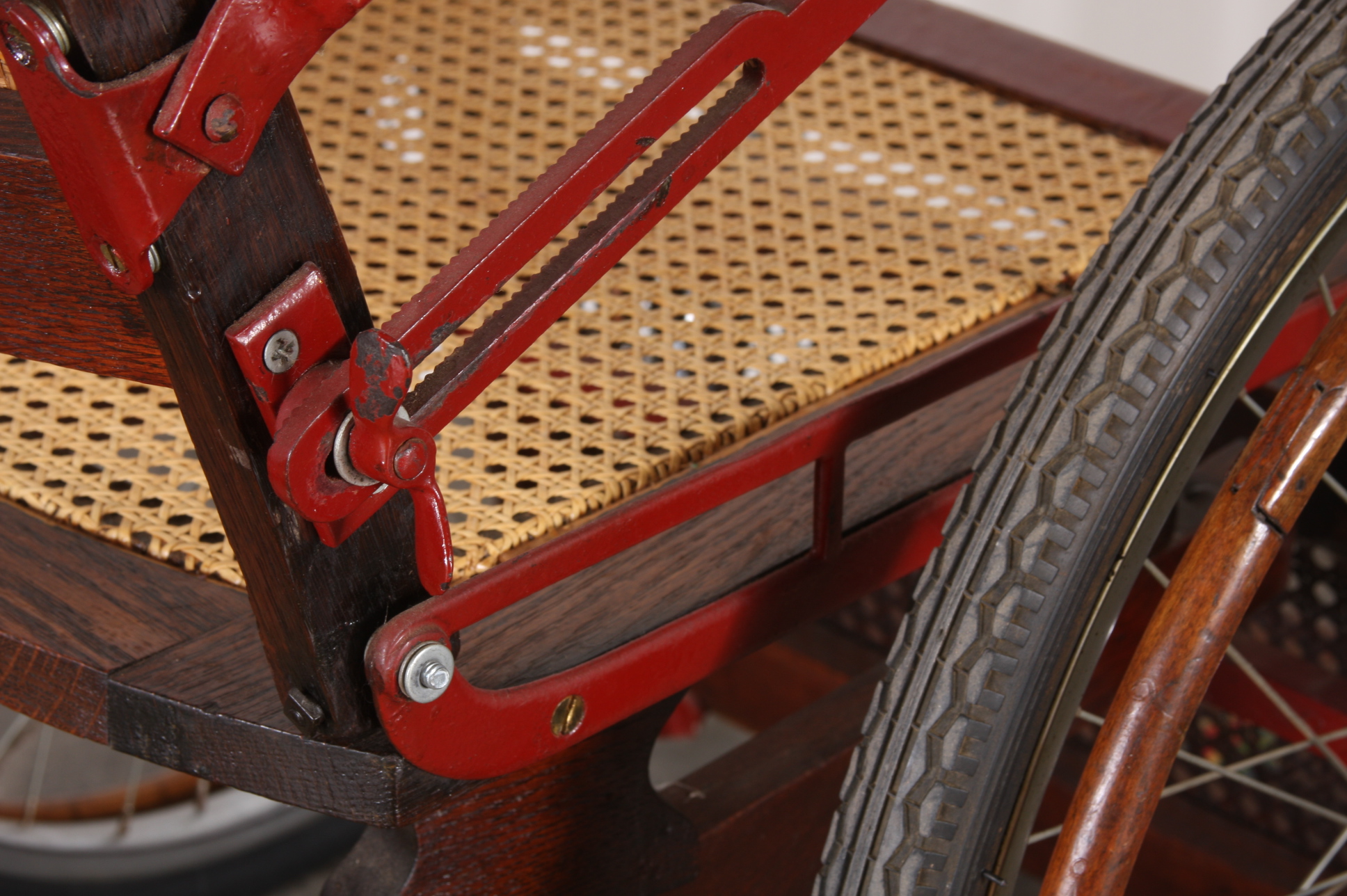 Antique Gendron Wheelchair with Rattan Seat and Back