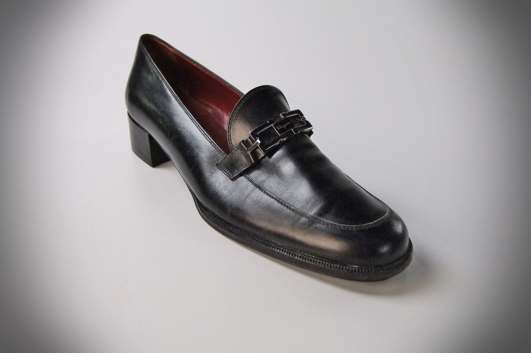 Two pair of vintage Salvatore Ferragamo leather loafers