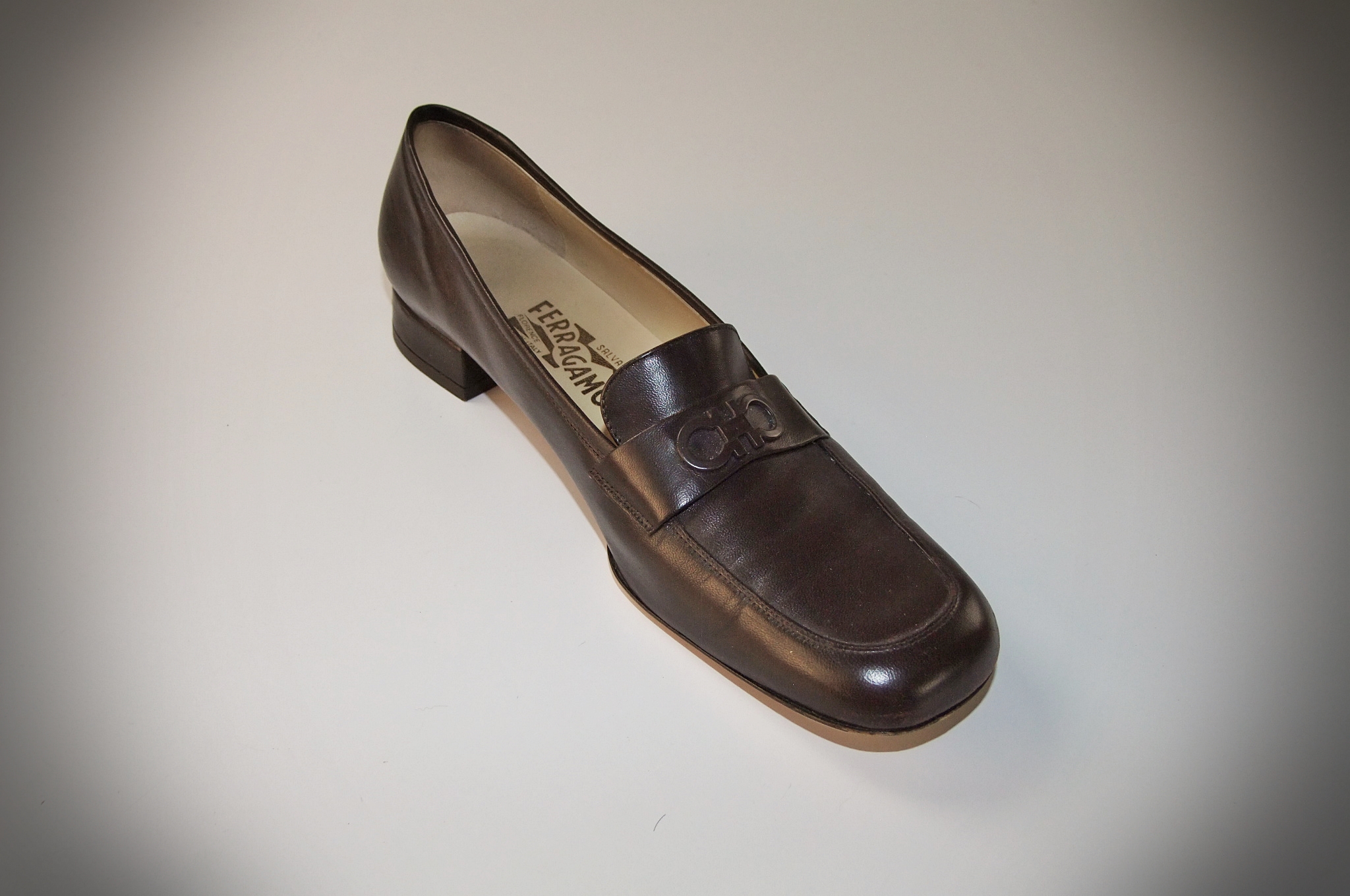 Two pair of vintage Salvatore Ferragamo leather loafers