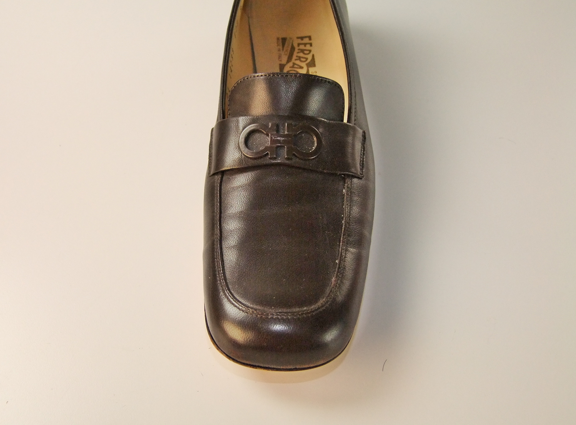 Two pair of vintage Salvatore Ferragamo leather loafers