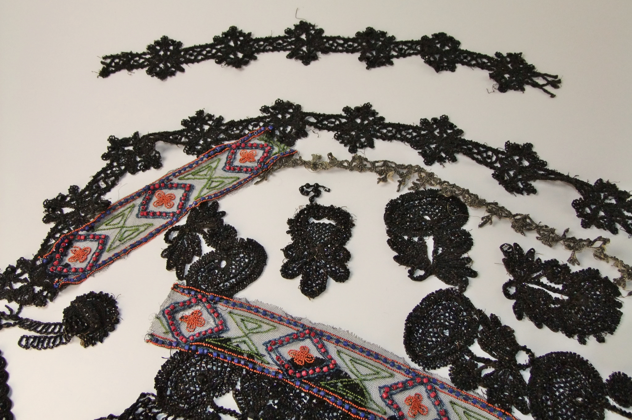 Collection of Victorian and early 20th Century hand beaded adornments and accessories