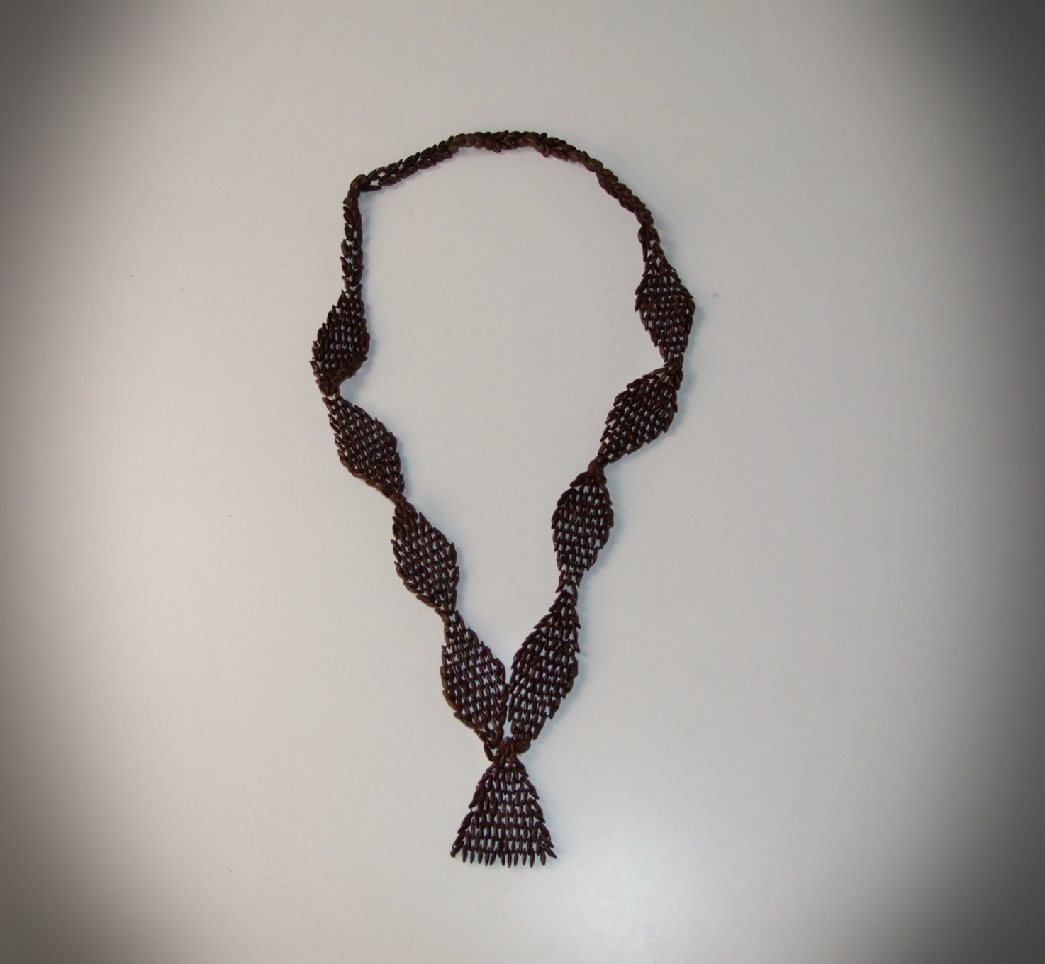 Vintage Ethnic handmade 32" nut seed necklace 