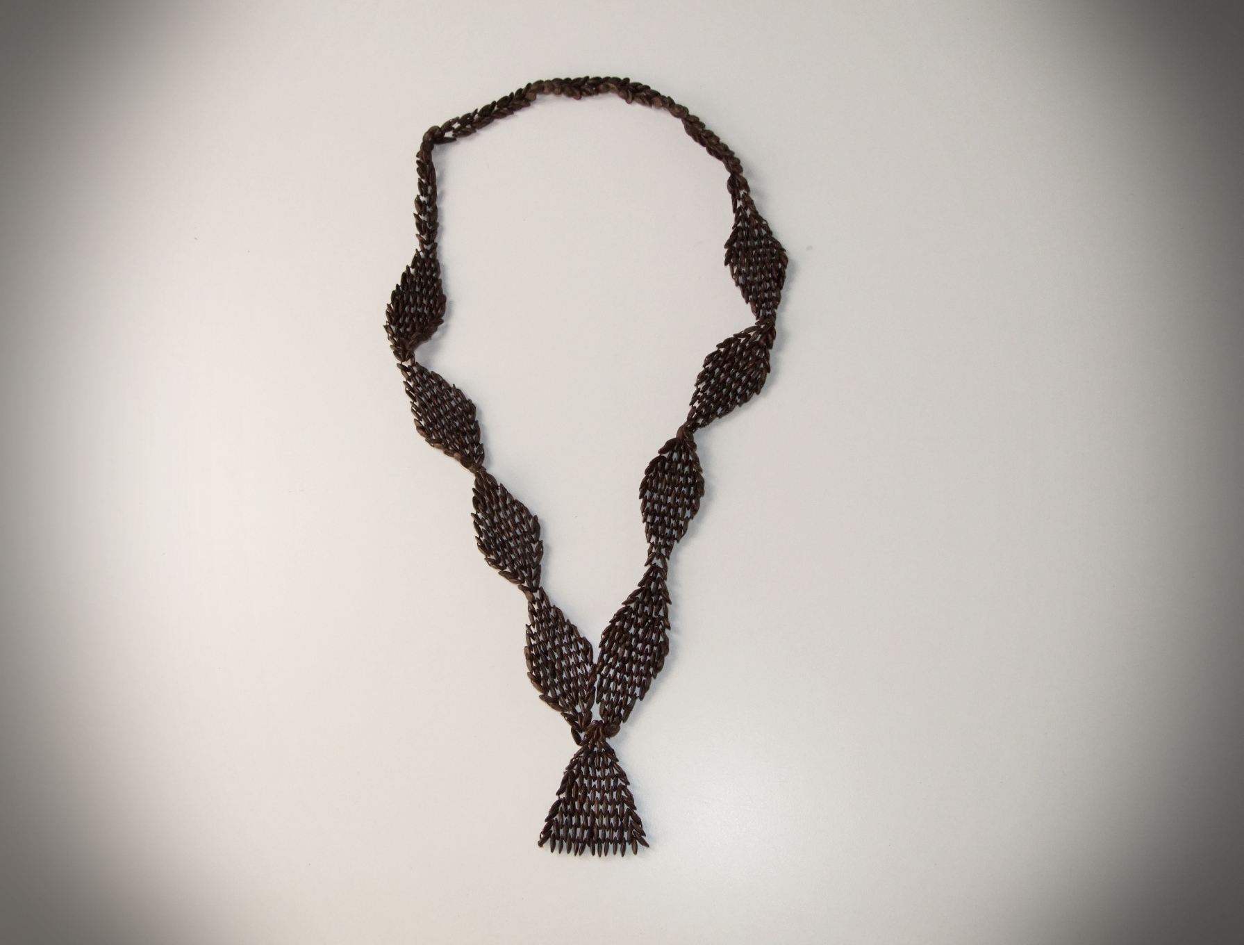 Vintage Ethnic handmade 32" nut seed necklace 